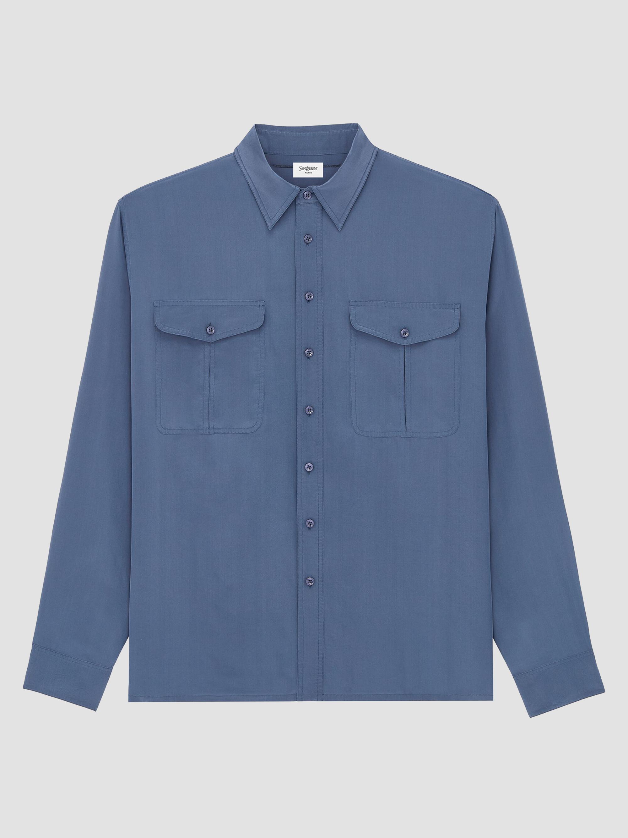 saint laurent dress shirt Striped Silk Men Saint Laurent Shirt In Viscose