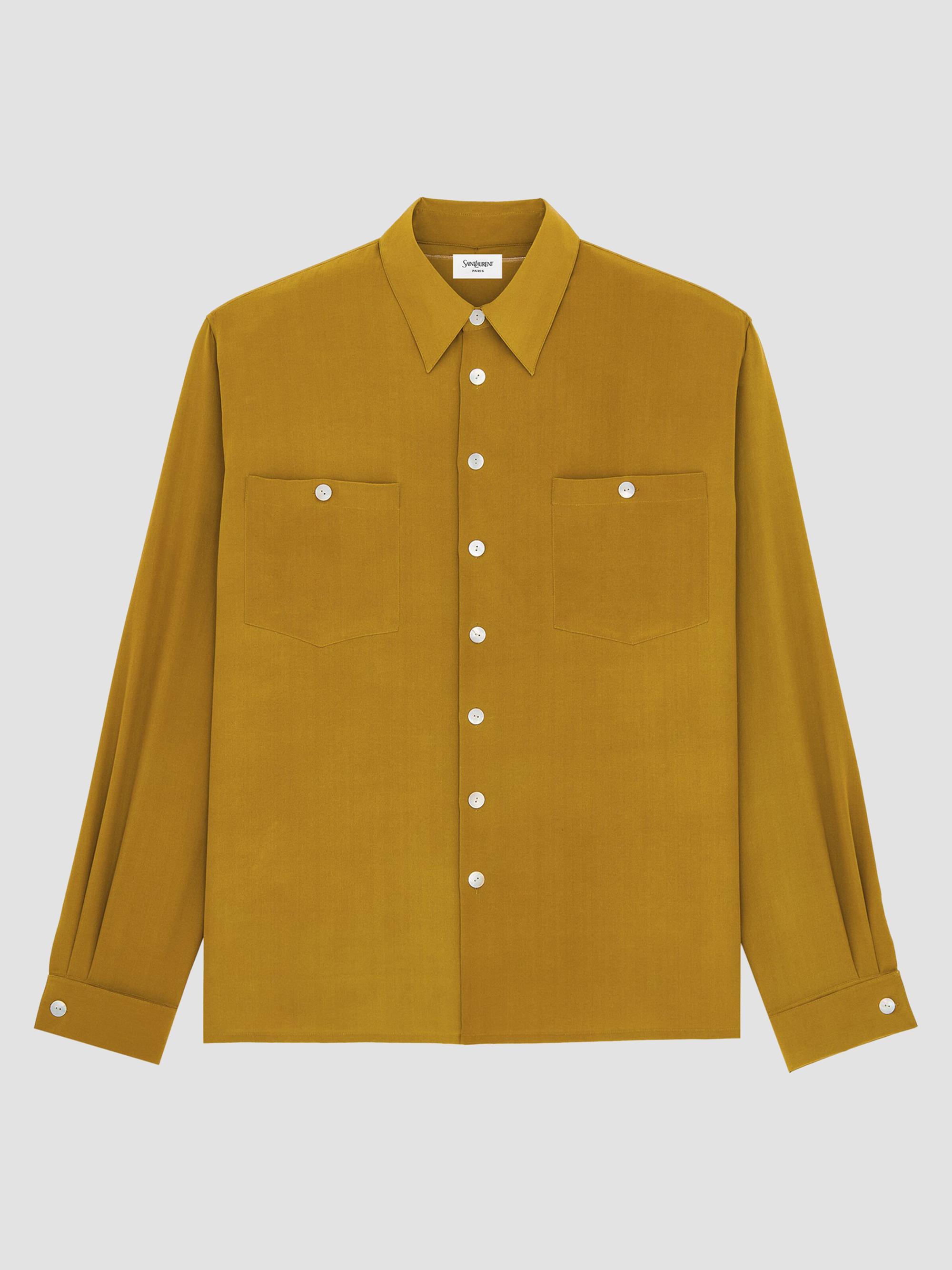 Saint Laurent Shirt in Geometric Silk | Saks Fifth Avenue