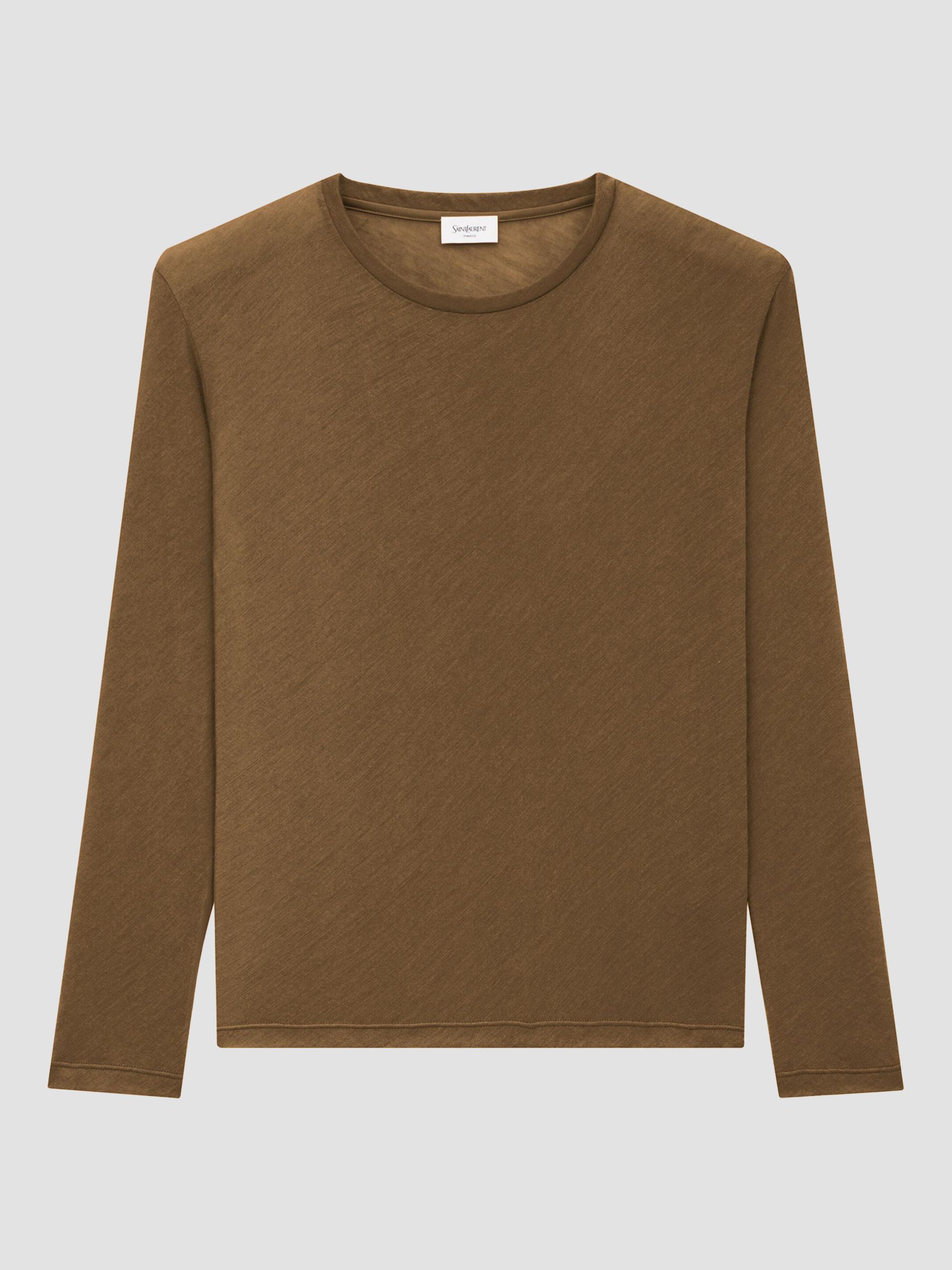 Saint Laurent Women's Top in Cashmere and Silk Jersey - Vert Olive | Thumbnail 3