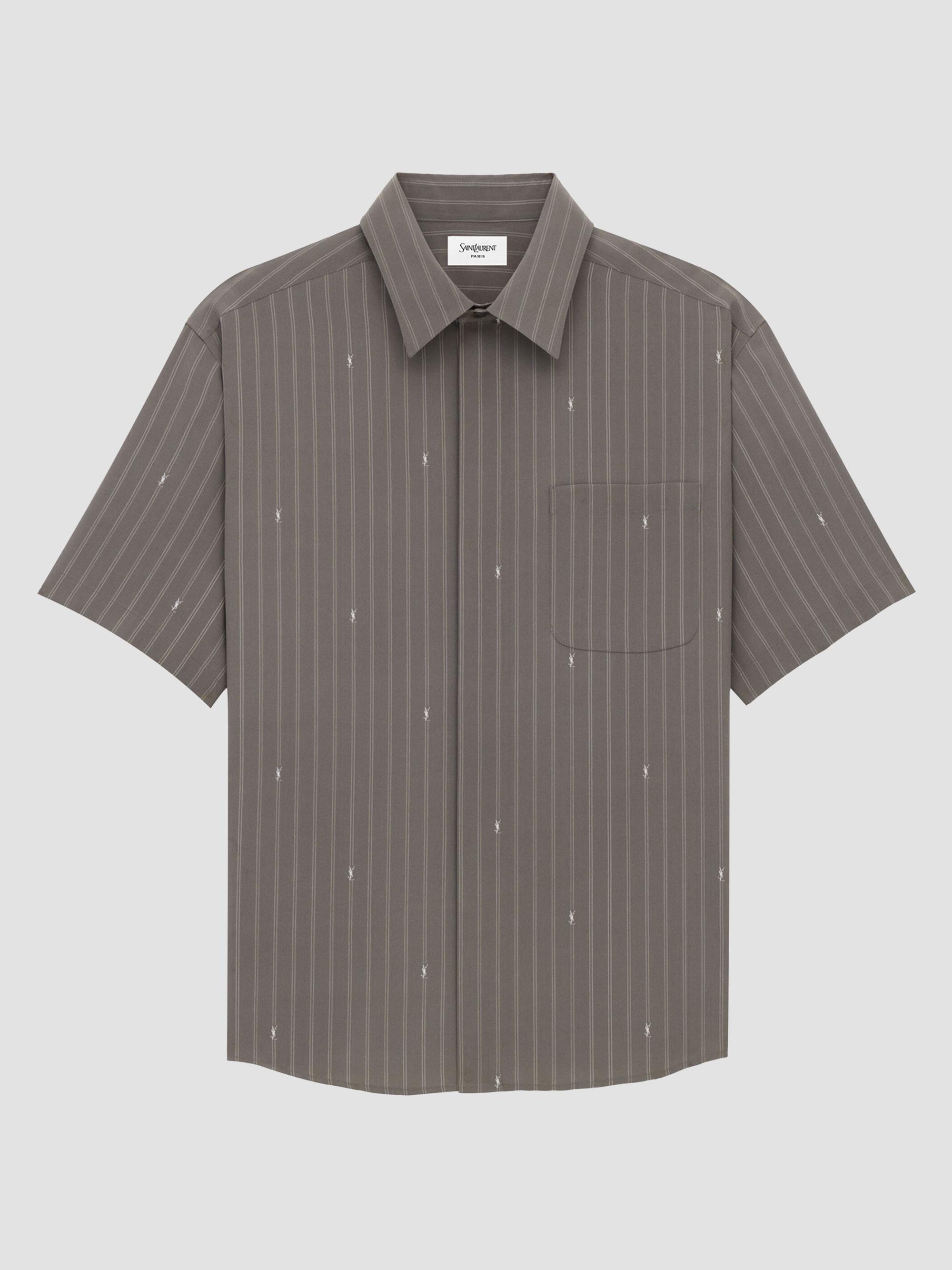 saint laurent mens dress shirt Yves Saint Laurent Vintage Men's French Cuff Dress Shirt - L Black Cotton