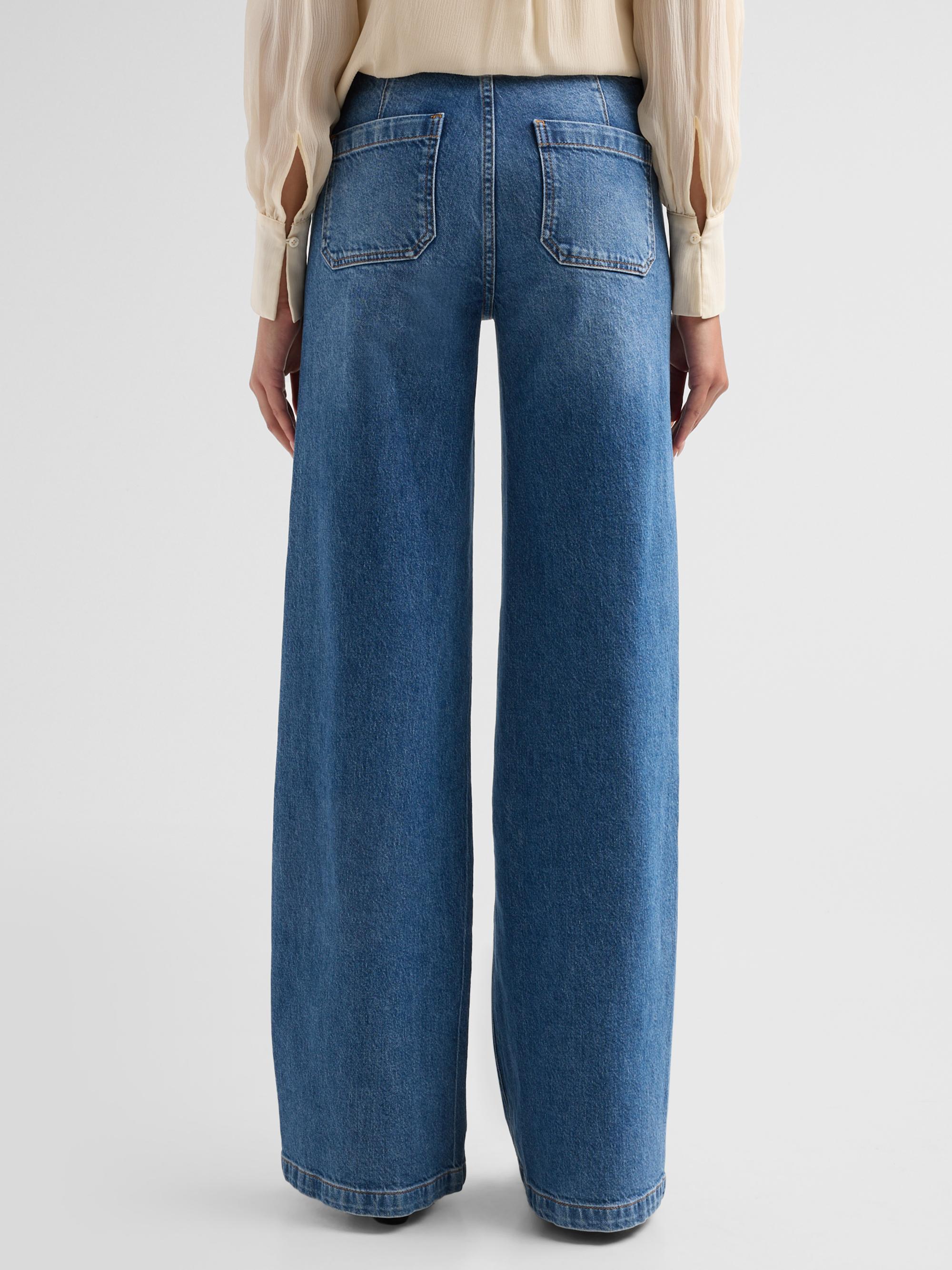 Ramy Brook Women's Cleo Mid-Rise Straight Jeans - Mid Cerulean | Thumbnail 3