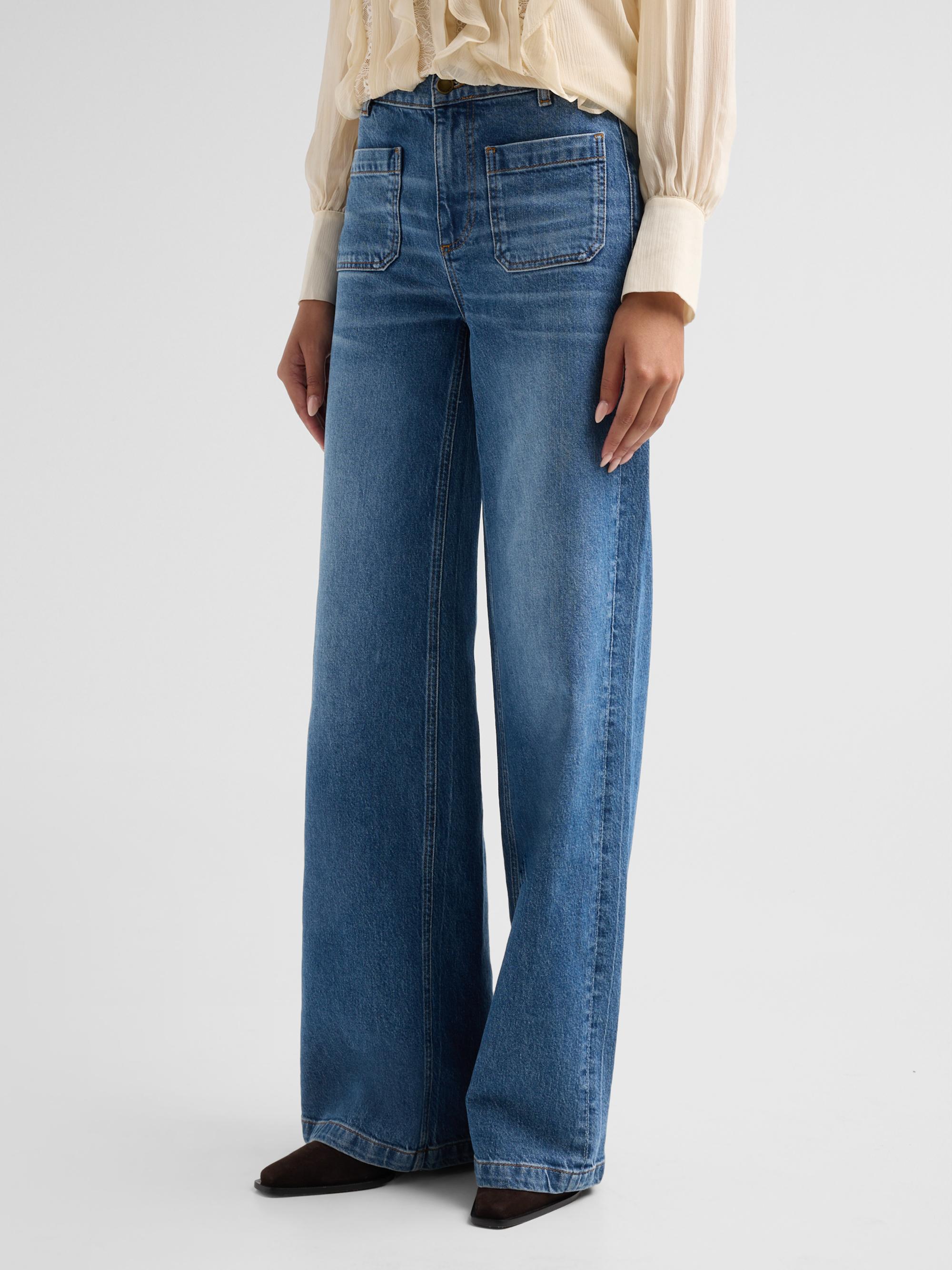 Ramy Brook Women's Cleo Mid-Rise Straight Jeans - Mid Cerulean | Thumbnail 4