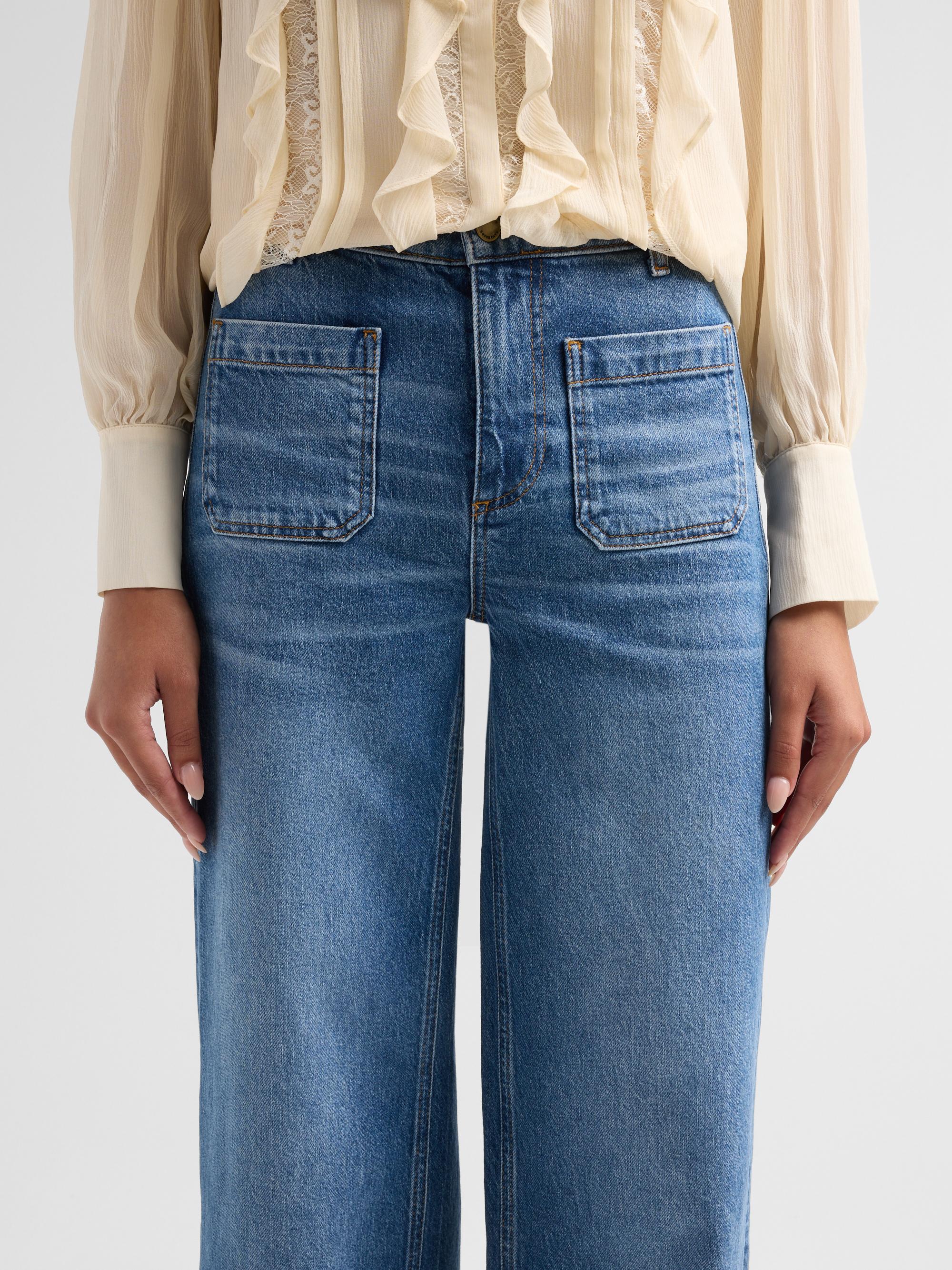 Ramy Brook Women's Cleo Mid-Rise Straight Jeans - Mid Cerulean | Thumbnail 5