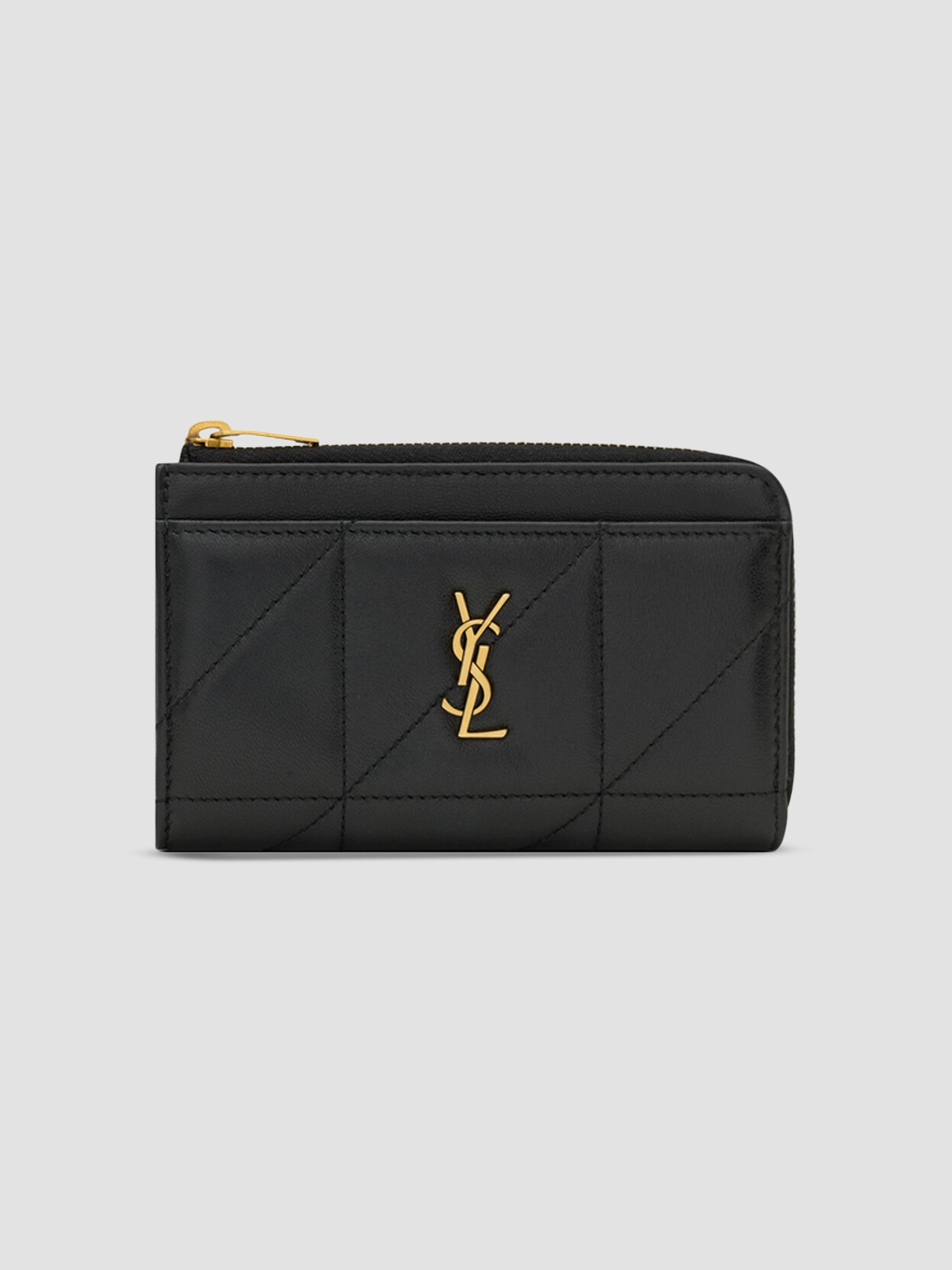 Saint Laurent Tiny Cassandre Card Case in Grained Leather | Saks