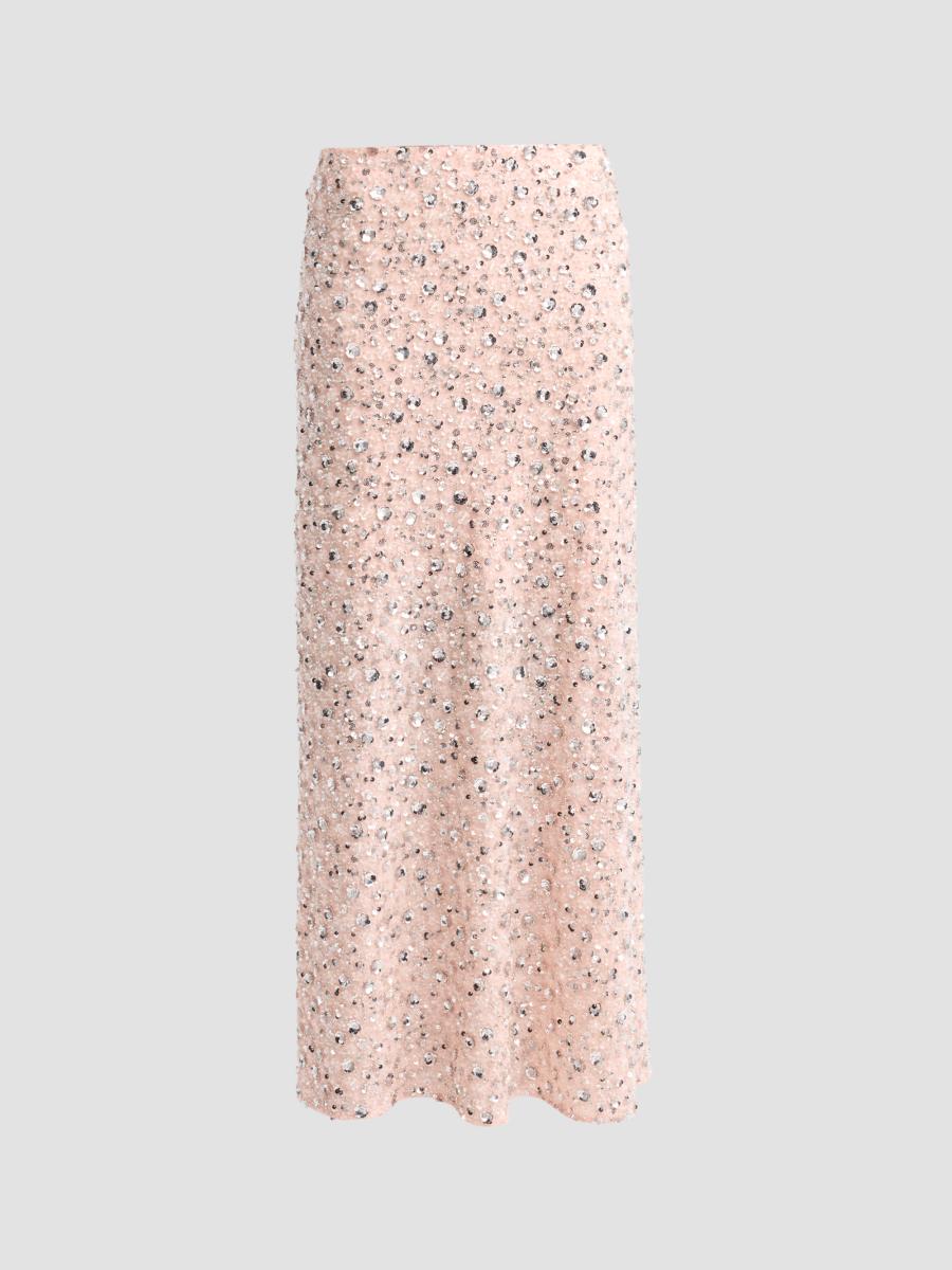 Rabanne Women's Embellished Maxi Skirt In Light Flower Embroidery