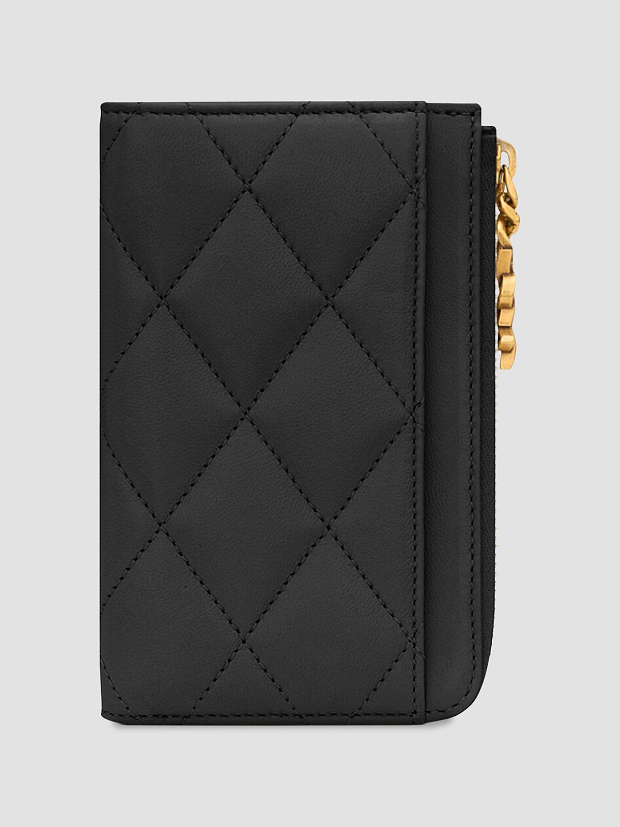 Saint Laurent Women's Cassandre Bijou Zip Card Case - Black | Thumbnail 5