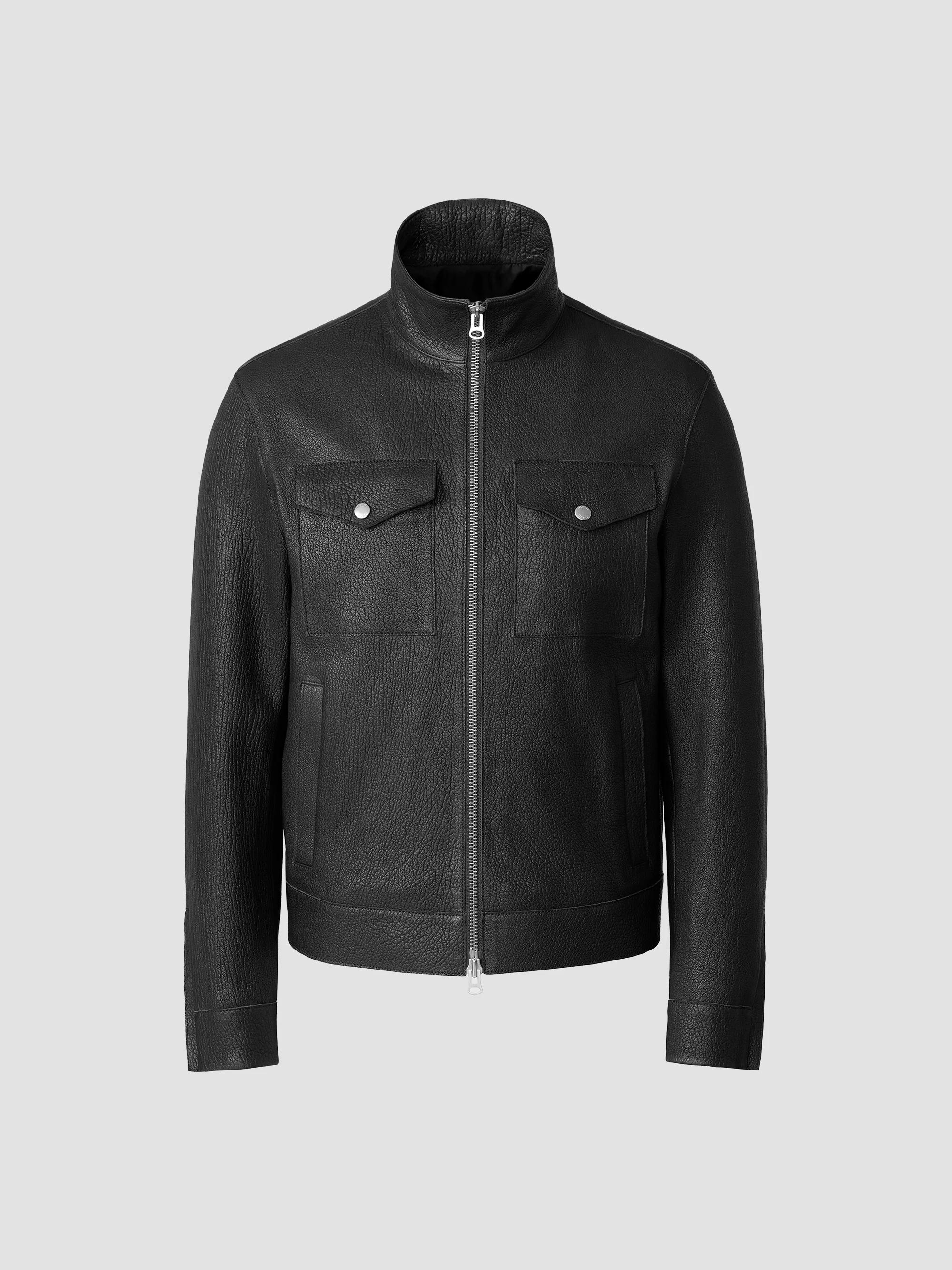 AVIREX Black-Out Leather Racing Jacket | Saks Fifth Avenue