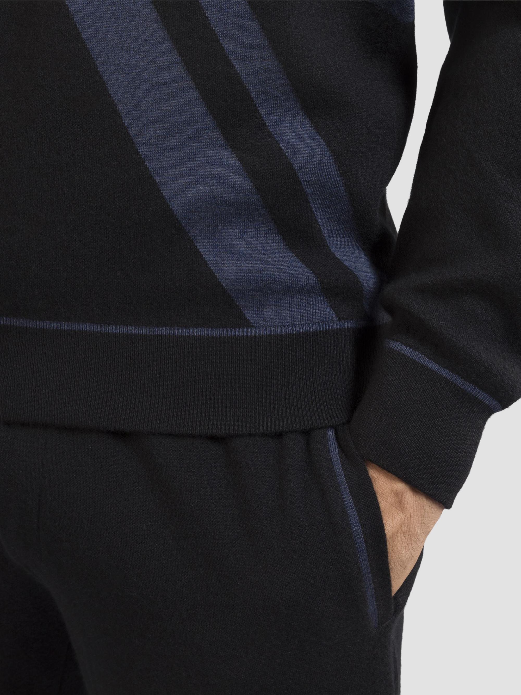 Stefano Ricci Men's Zip Mock Neck Sweater - Black | Thumbnail 5