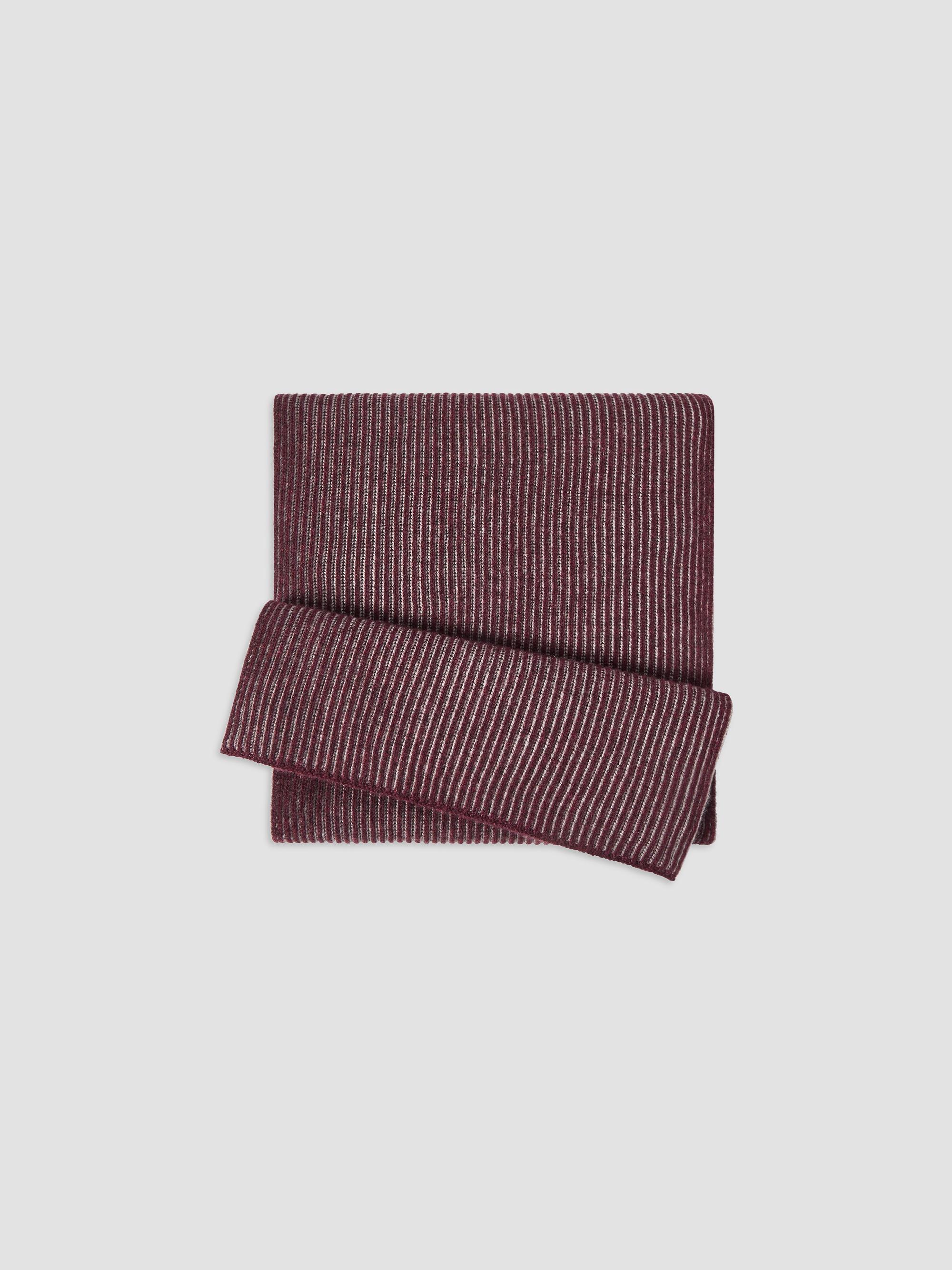 Brunello Cucinelli Men's Cashmere English Rib Vanisé Knit Scarf - Bordeaux