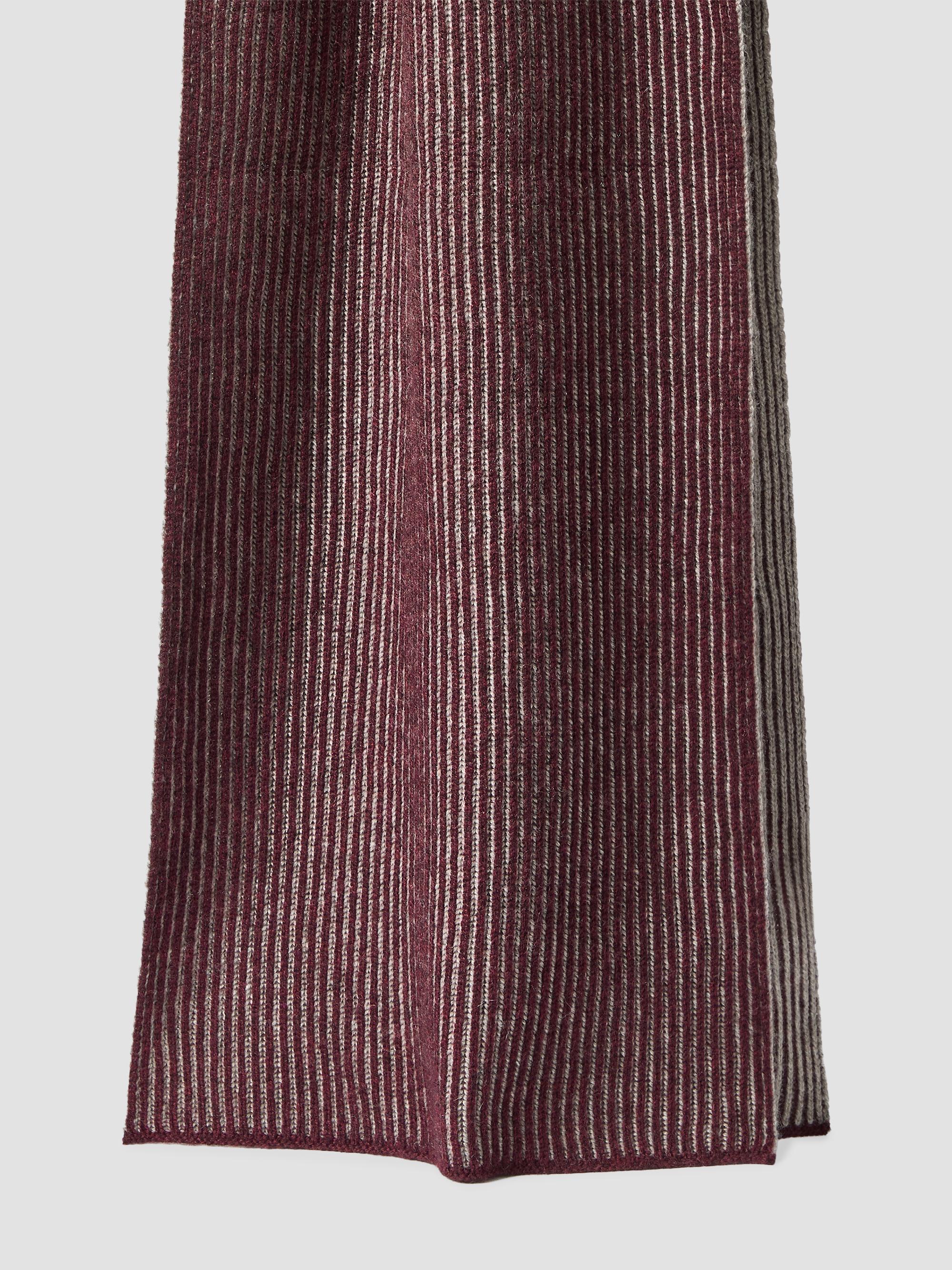 Brunello Cucinelli Men's Cashmere English Rib Vanisé Knit Scarf - Bordeaux | Thumbnail 2