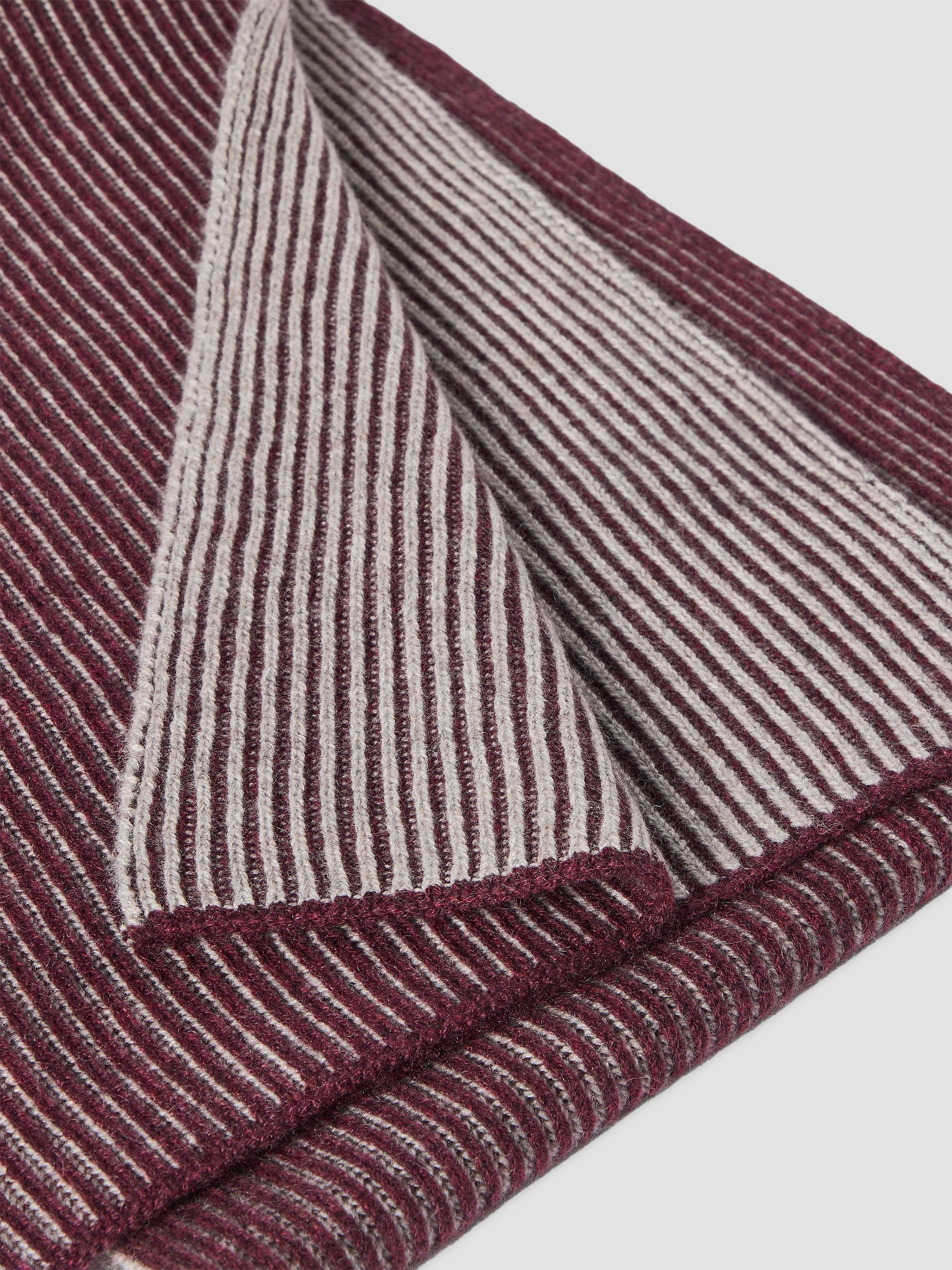Brunello Cucinelli Men's Cashmere English Rib Vanisé Knit Scarf - Bordeaux | Thumbnail 3