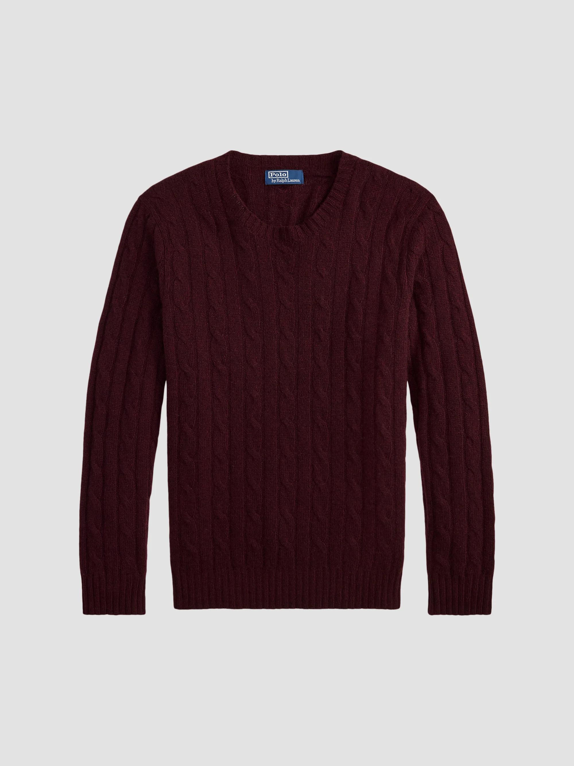 Ralph Lauren Purple Label Cable-Knit Mockneck Cashmere Sweater