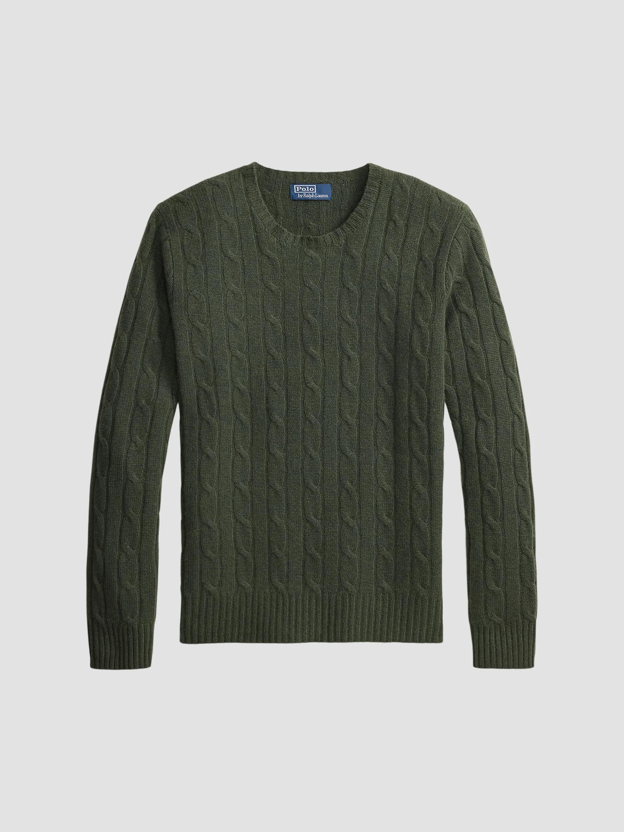 Ralph Lauren Purple Label Cable-Knit Mockneck Cashmere Sweater