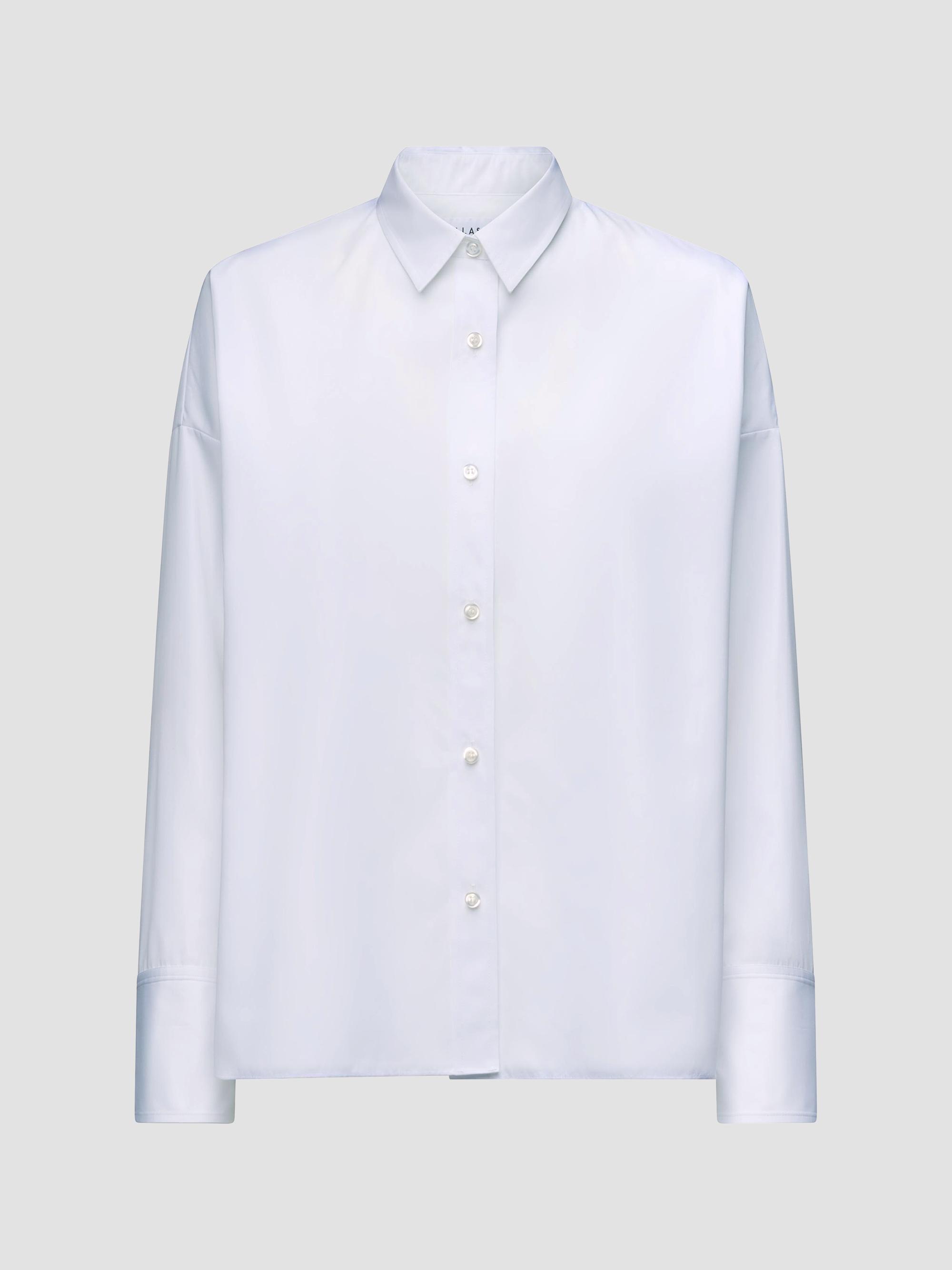 Callas Milano Women's Sirene Poplin Shirt with Silk Twill Lake Como Print Scarf Back - White | Thumbnail 2