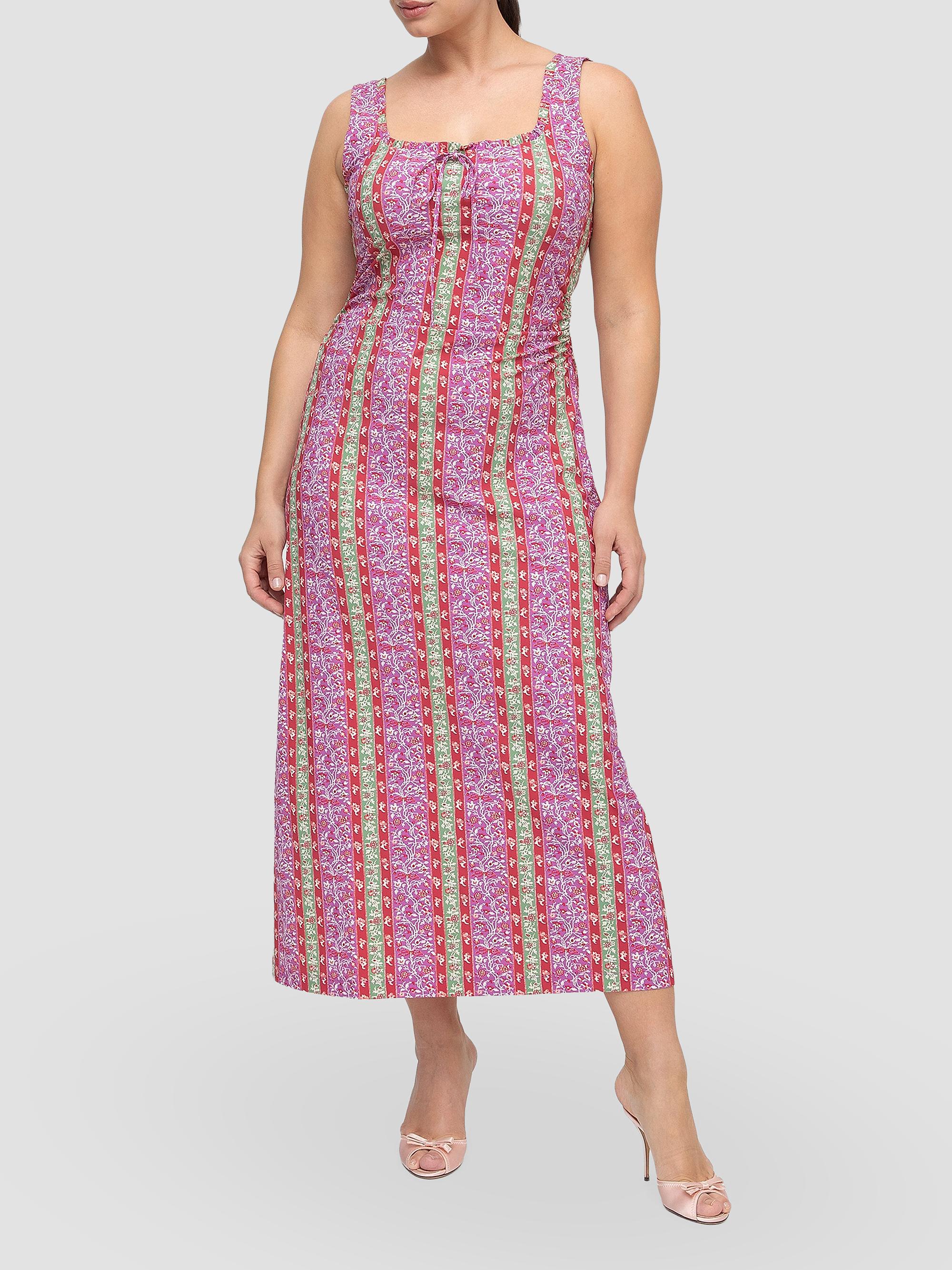 Hill House Home Women's The Coraline Dress - Sunset Etched Floral Stripe | Thumbnail 4