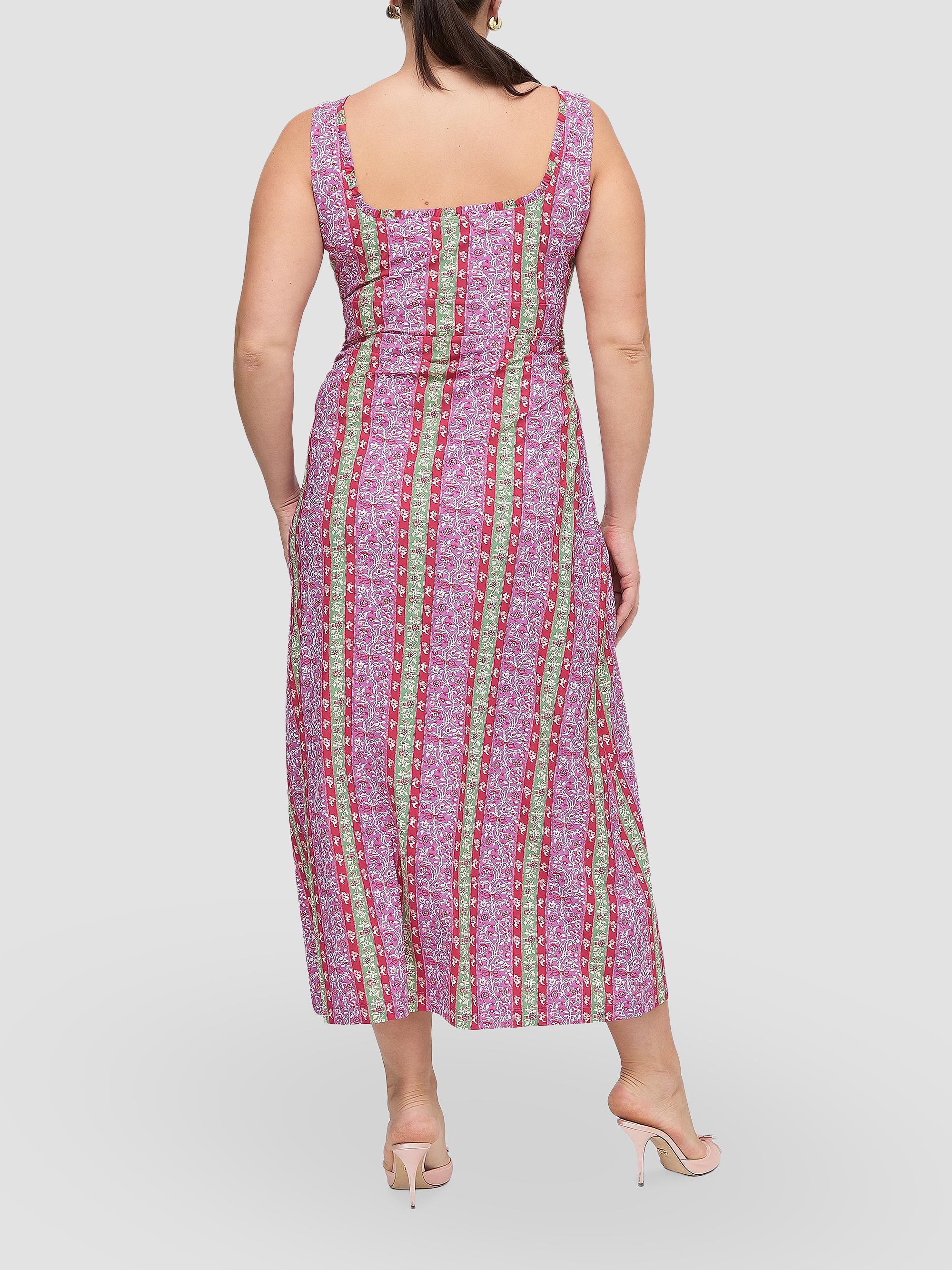 Hill House Home Women's The Coraline Dress - Sunset Etched Floral Stripe | Thumbnail 6