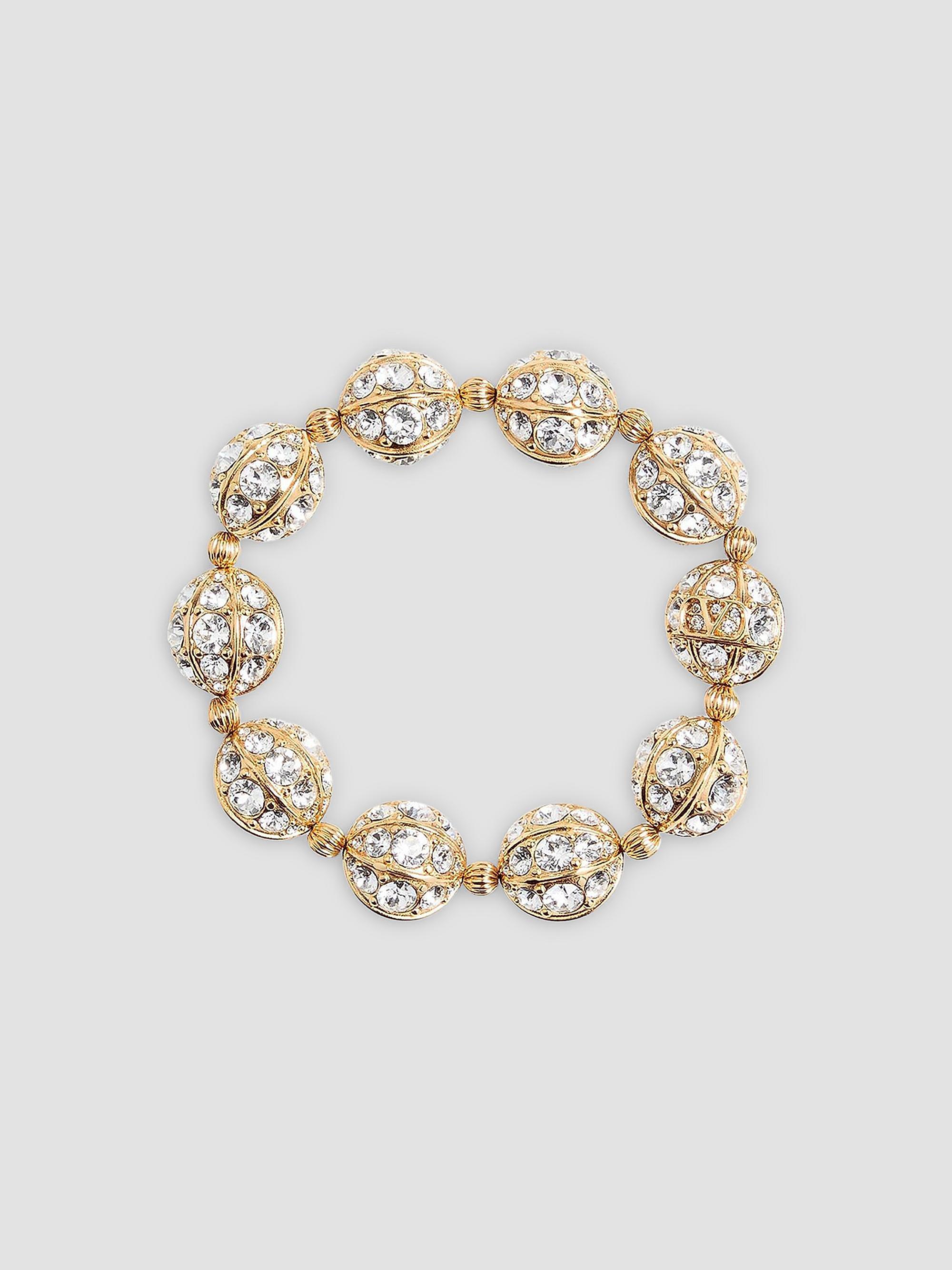Valentino Women's Poetics of Drops Metal and Swarovski Crystal Bracelet - Gold Crystal