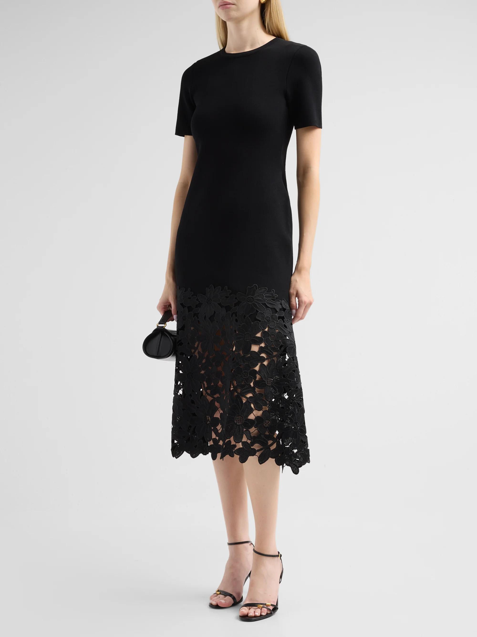 Milly Halle Lace-Trim Knit Midi Dress | Saks Fifth Avenue