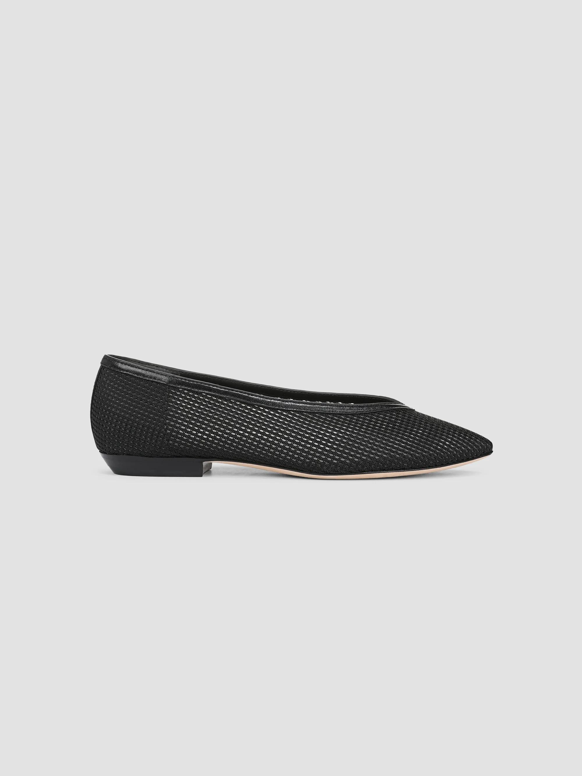 Veronica Beard Women's Bancroft Mesh-Leather Ballerina Flats - Black - Size 5.5