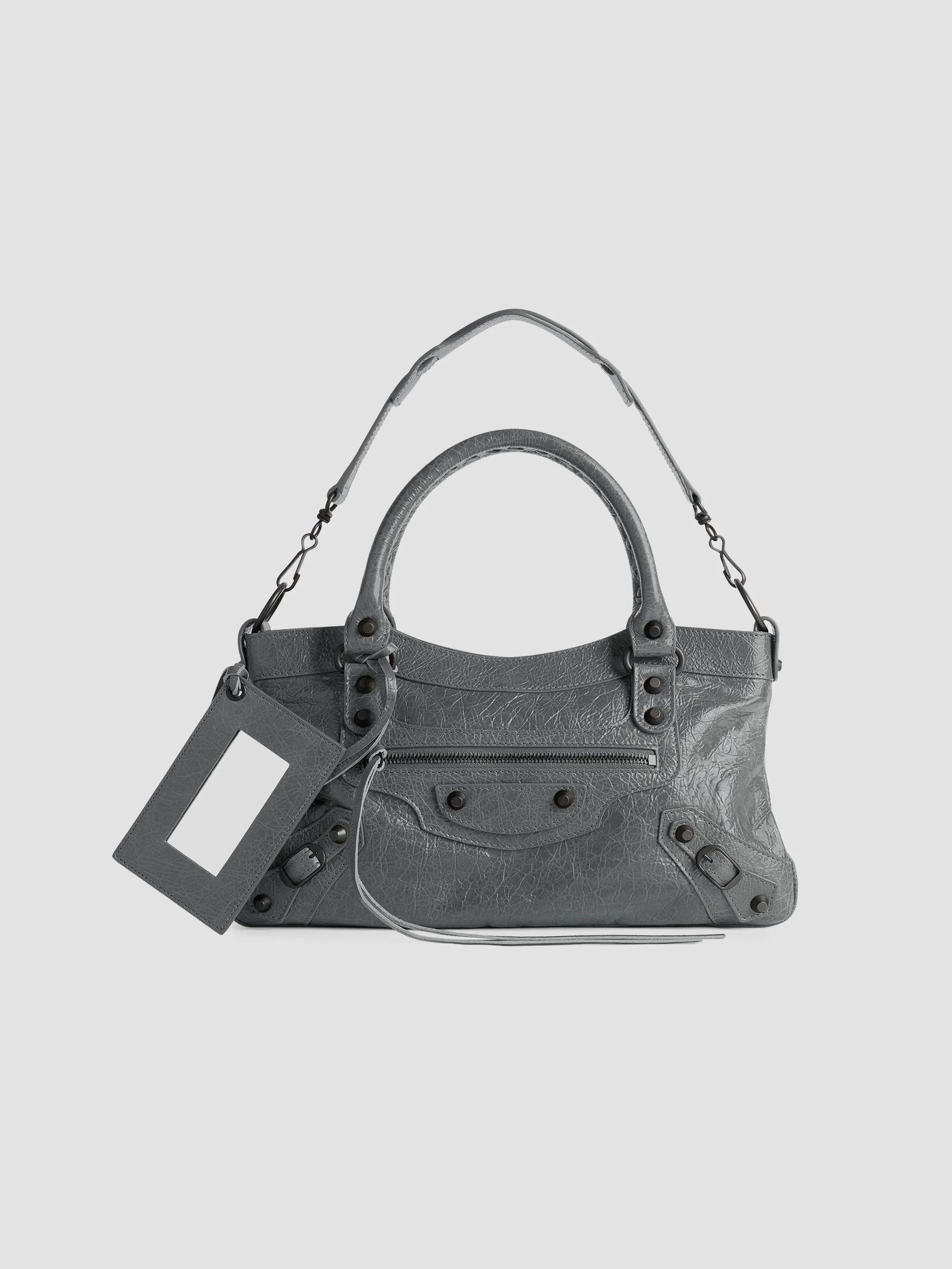 Balenciaga Neo Cagole XS Top Handle Handbag Denim With Rhinestones