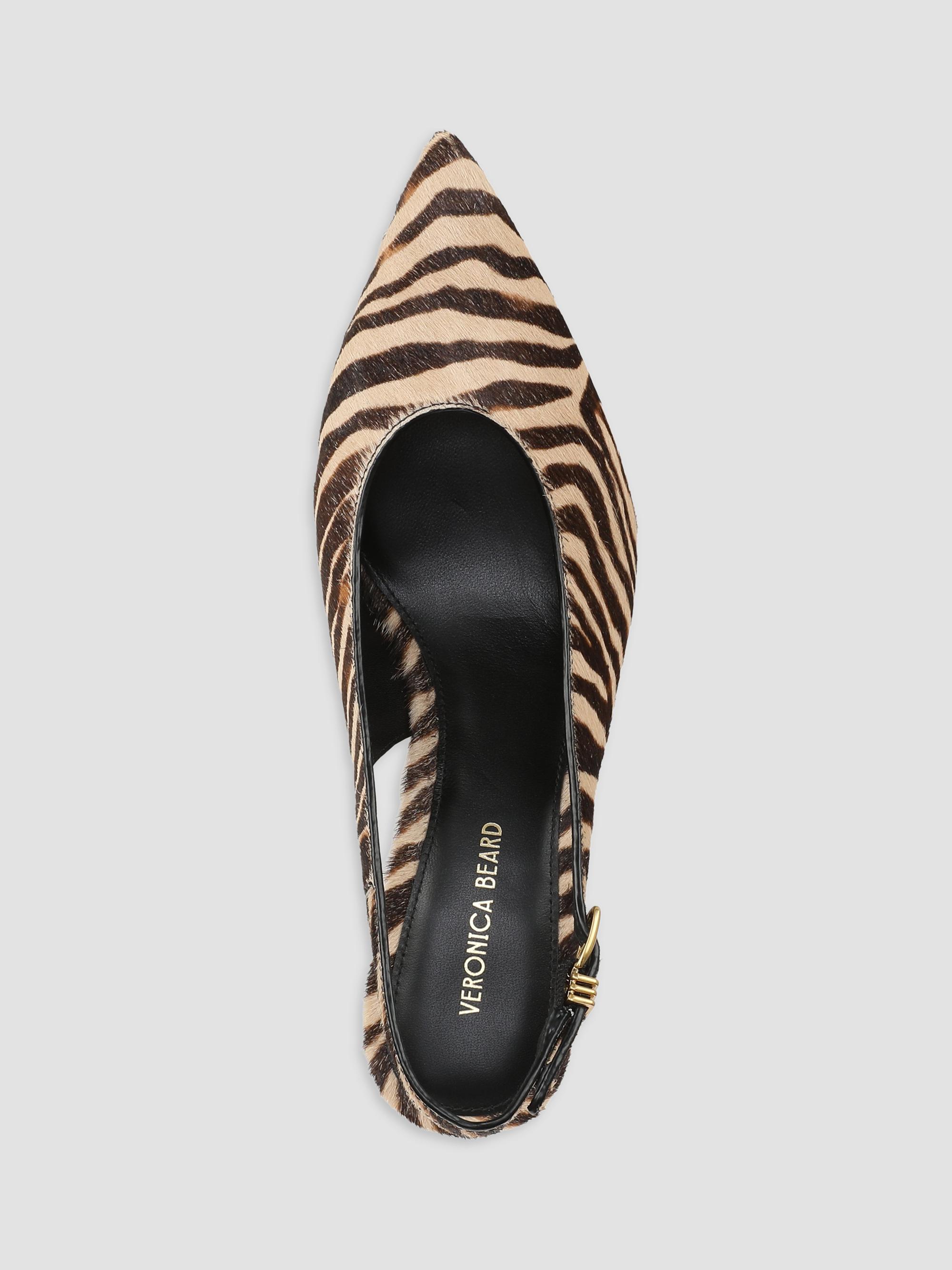 Veronica Beard Luciana 70MM Zebra-Print Calf Hair Slingback Pumps