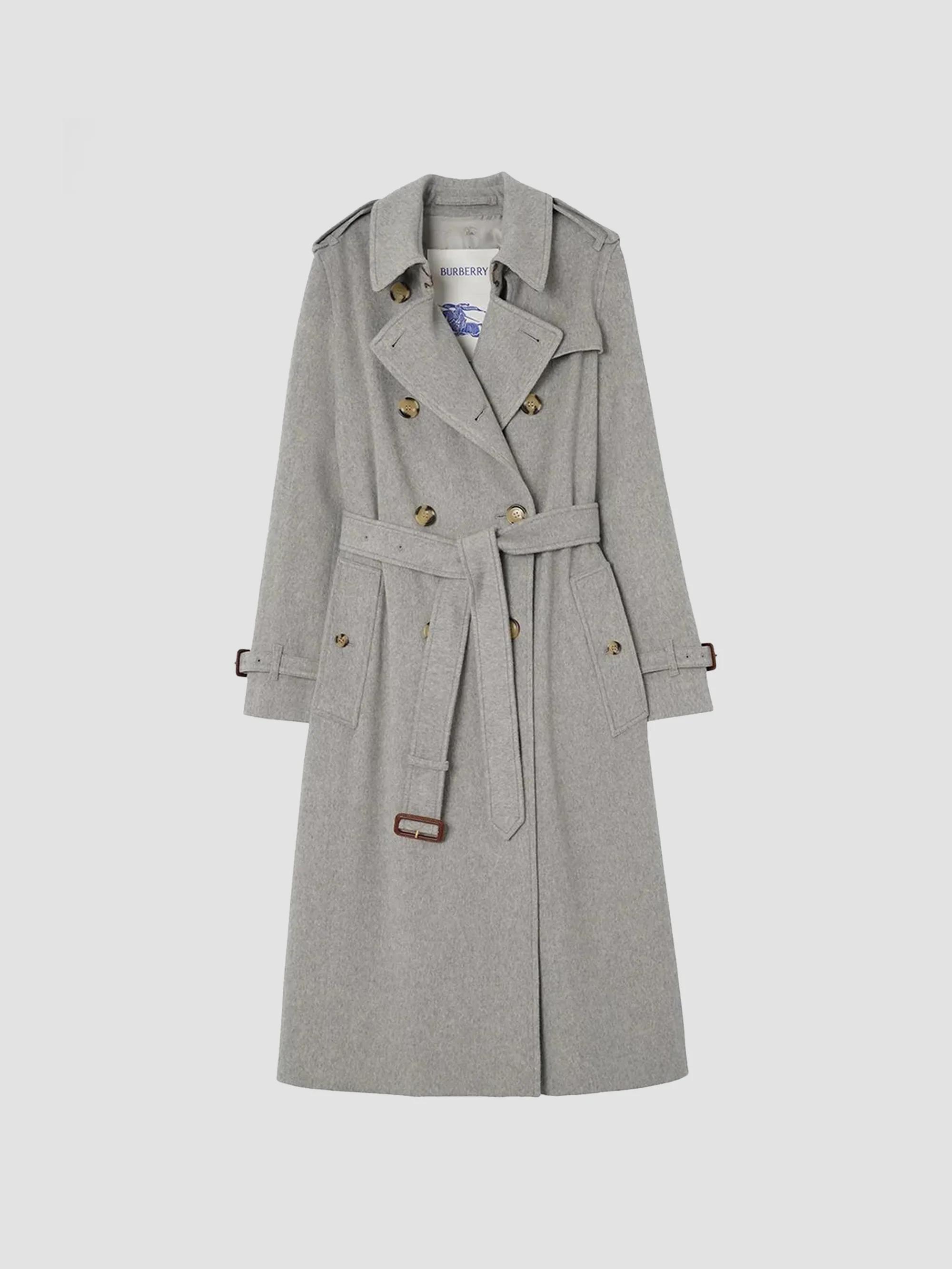 Burberry グレー トレンチコート cotton100% Burberry Foxfield Silk-Cotton Trench Coat | Saks Fifth Avenue