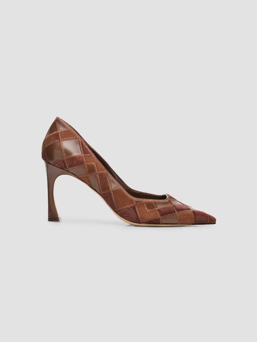 Alexandre Birman Women's Annelise 85mm Leather-calf Hair Pumps In Brown