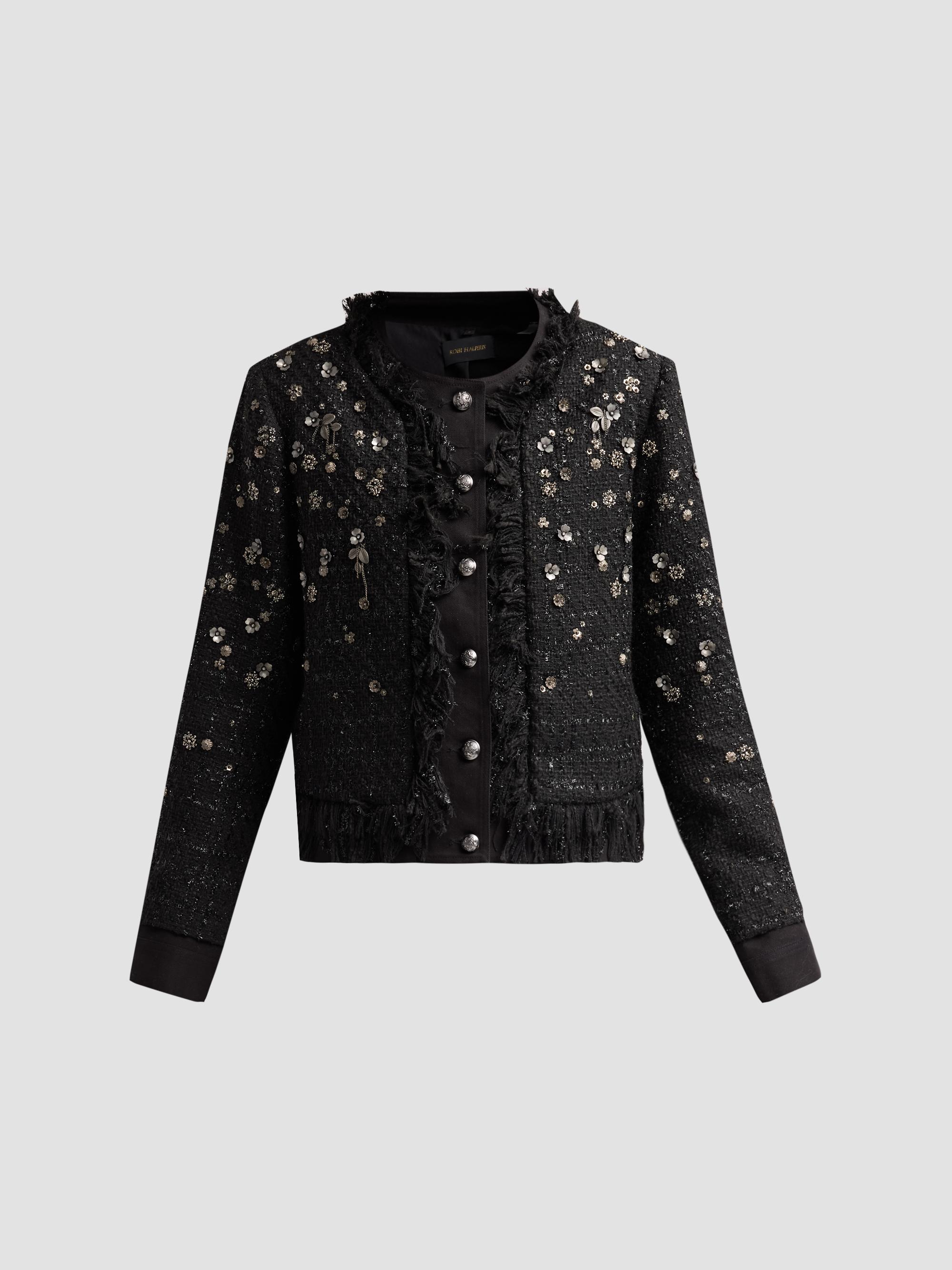 Johnny Was Limited Edition Floral Jacquard Satin Crop Jacket