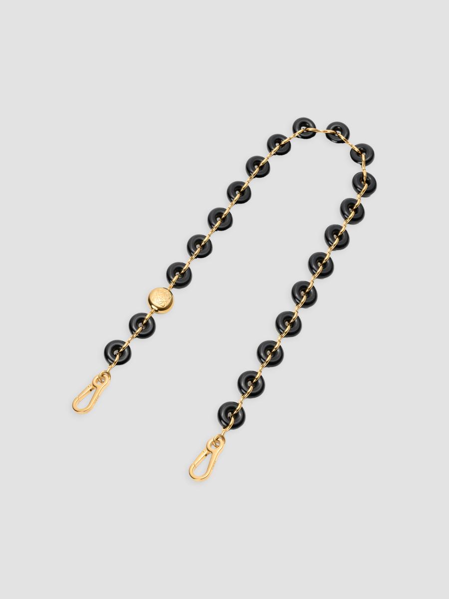 Loewe Women's Goldtone Beaded Chain Strap In Black Gold