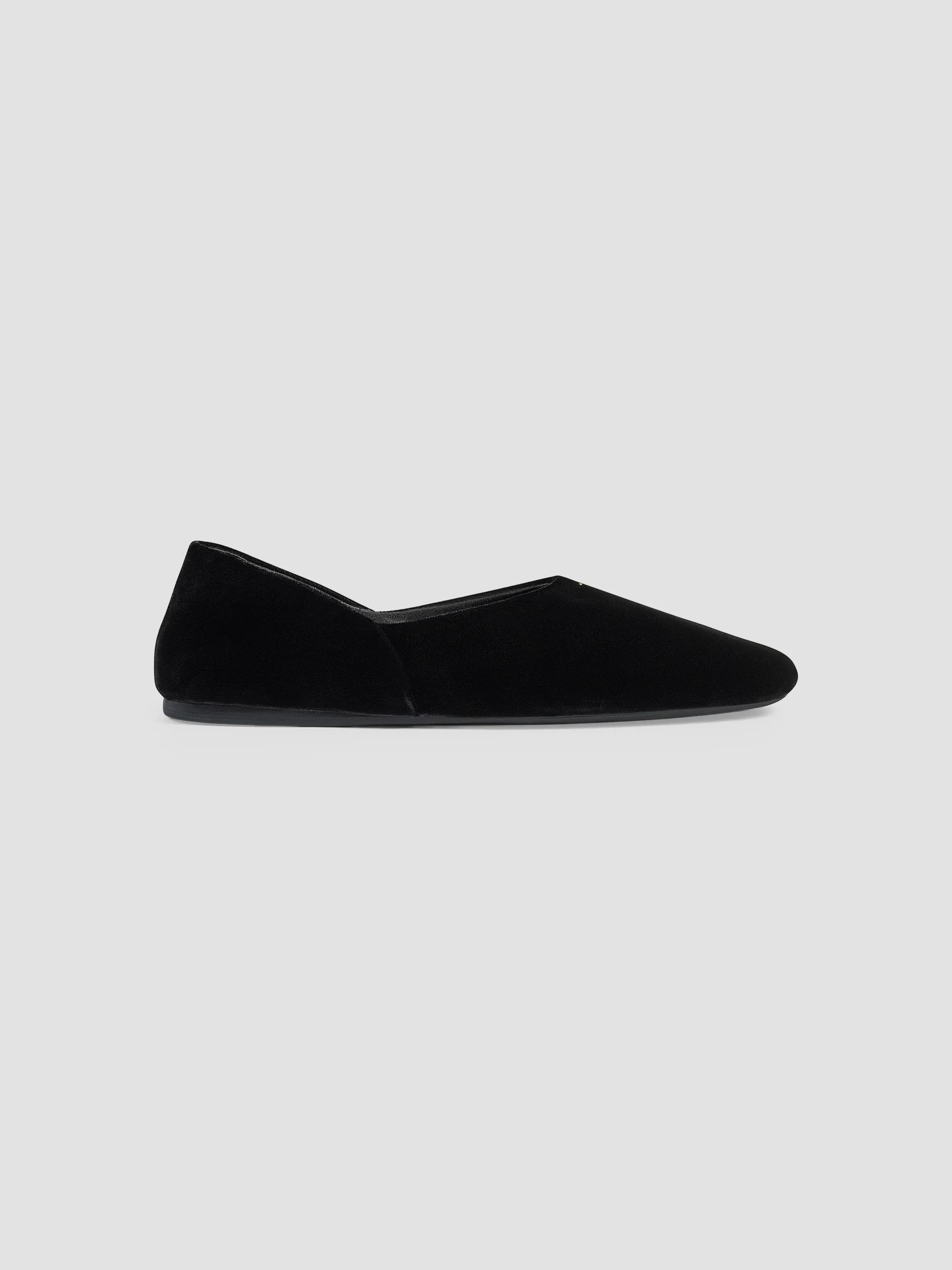 Khaite Women's Jane Pebbled Suede Flats - Black - Size 9