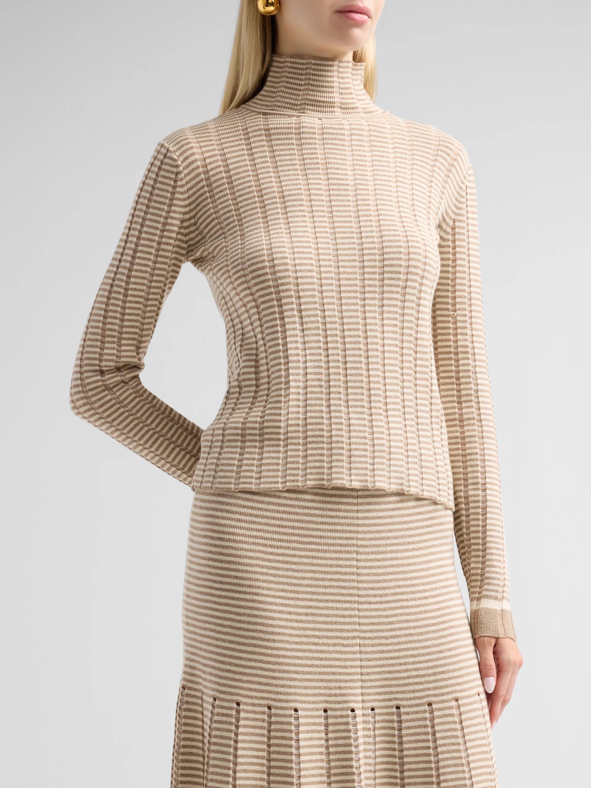Proenza Schouler White Label Stina Ladder-Striped Merino Wool-Blend ...