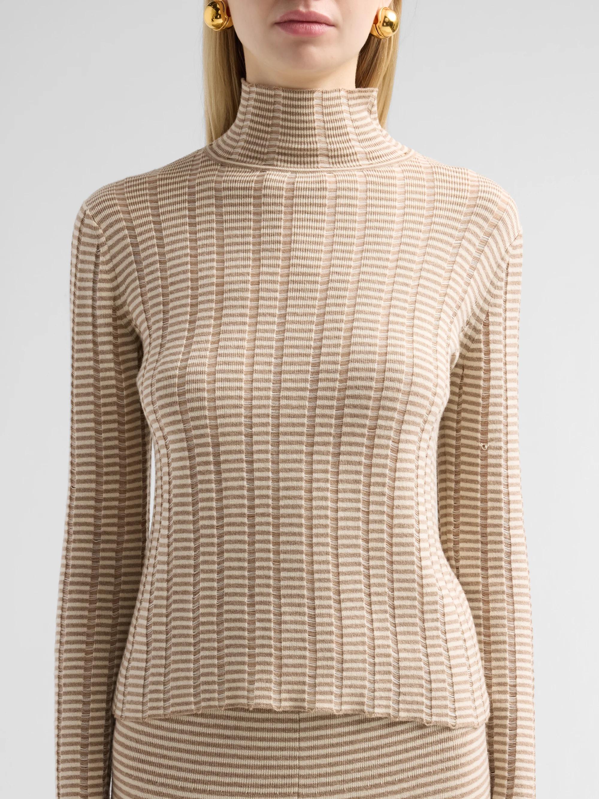 Proenza Schouler White Label Stina Ladder-Striped Merino Wool-Blend ...