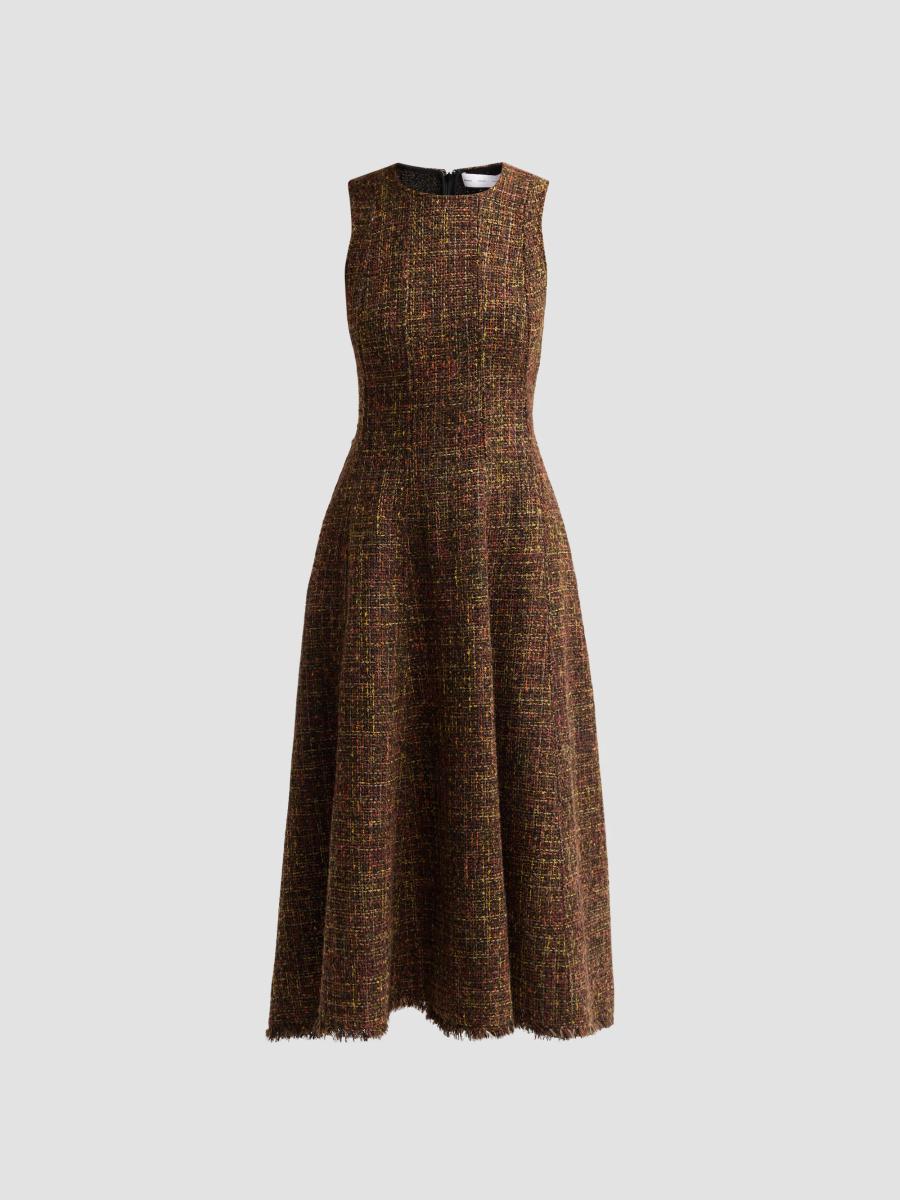Proenza Schouler White Label Women's Beatrix Textured Tweed Midi Dress In Henna Multi