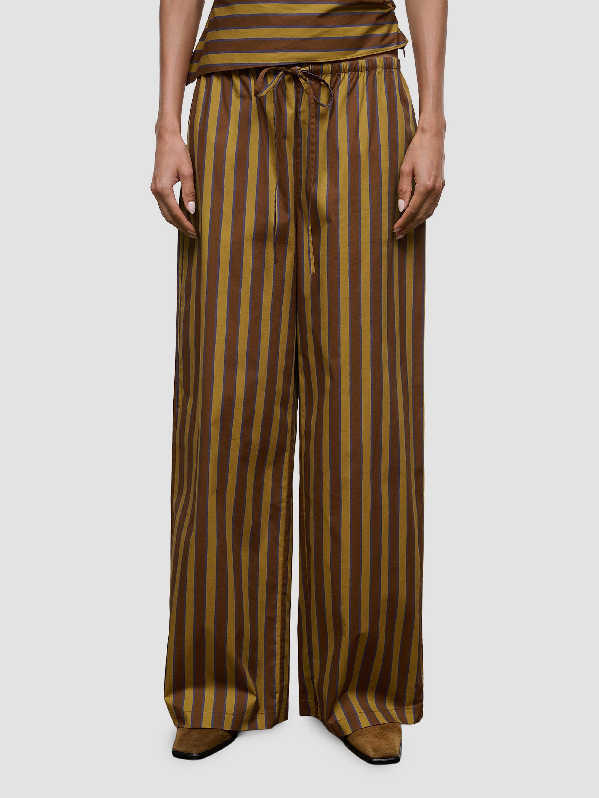 Staud Women's Mateo Striped Cotton Pants - Cigar Stripe | Thumbnail 4