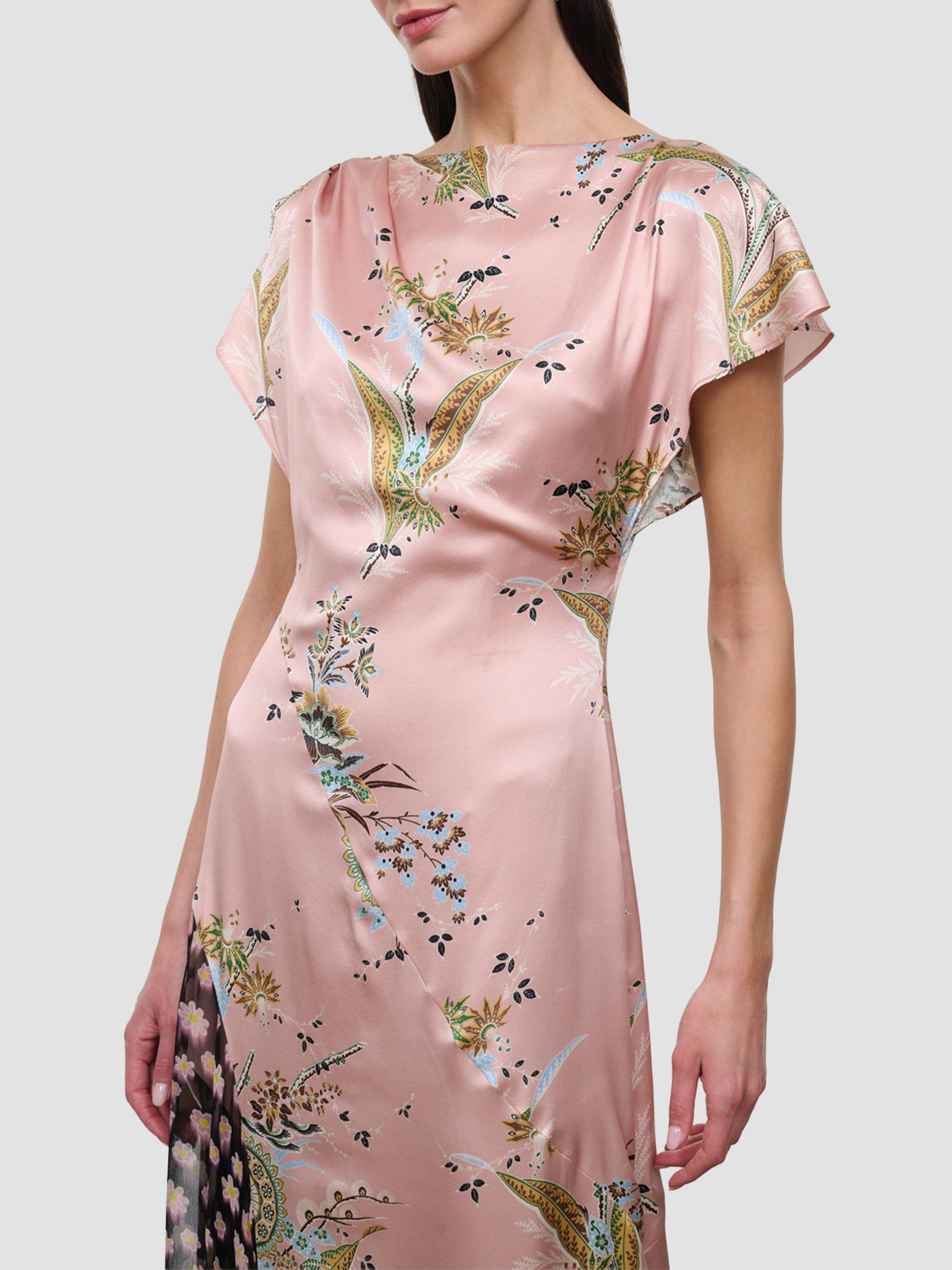 staud rose gold dress Women's Fawn Silk Maxi - Tapestry Multi suitablefor_Special Occasion