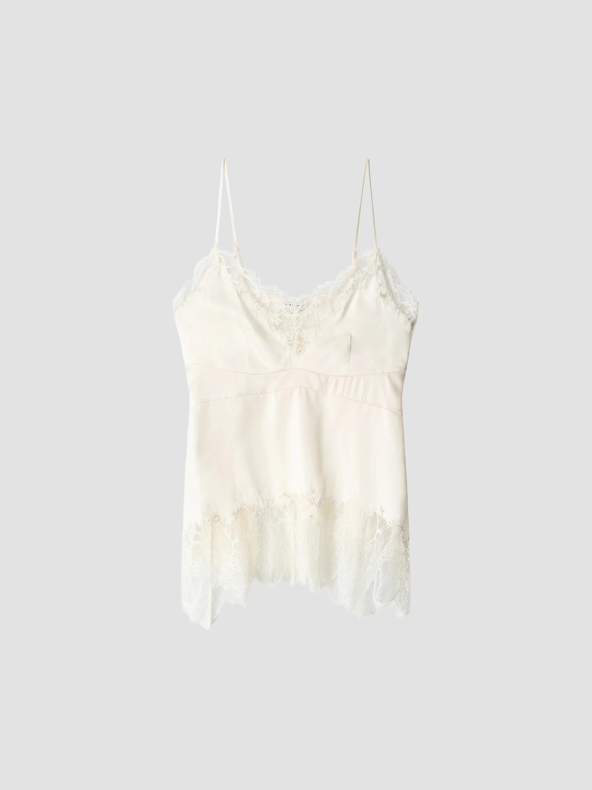 DÔEN Loure Lace-Trim Silk Camisole Top | Saks Fifth Avenue