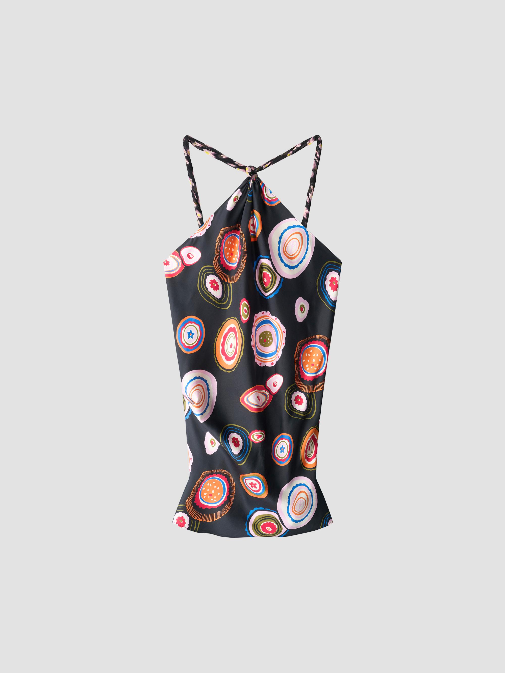 STAUD Charli Printed Stretch-Silk Top