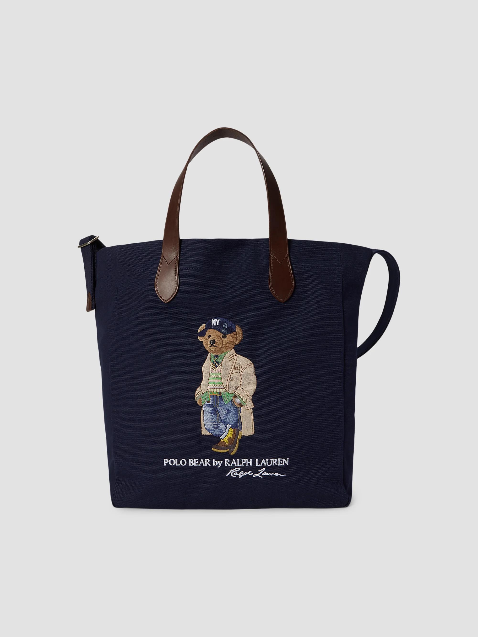 Polo Ralph Lauren Logo-Embroidered Colorblocked Canvas Tote Bag