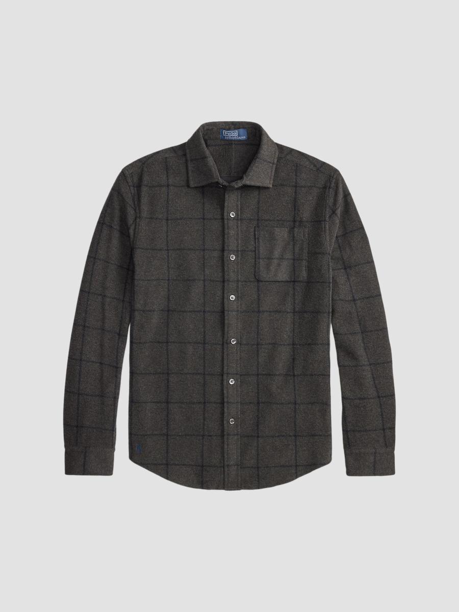 Polo Ralph Lauren Men's Glen Plaid Stretch-knit Flannel Shirt In Grey Multi