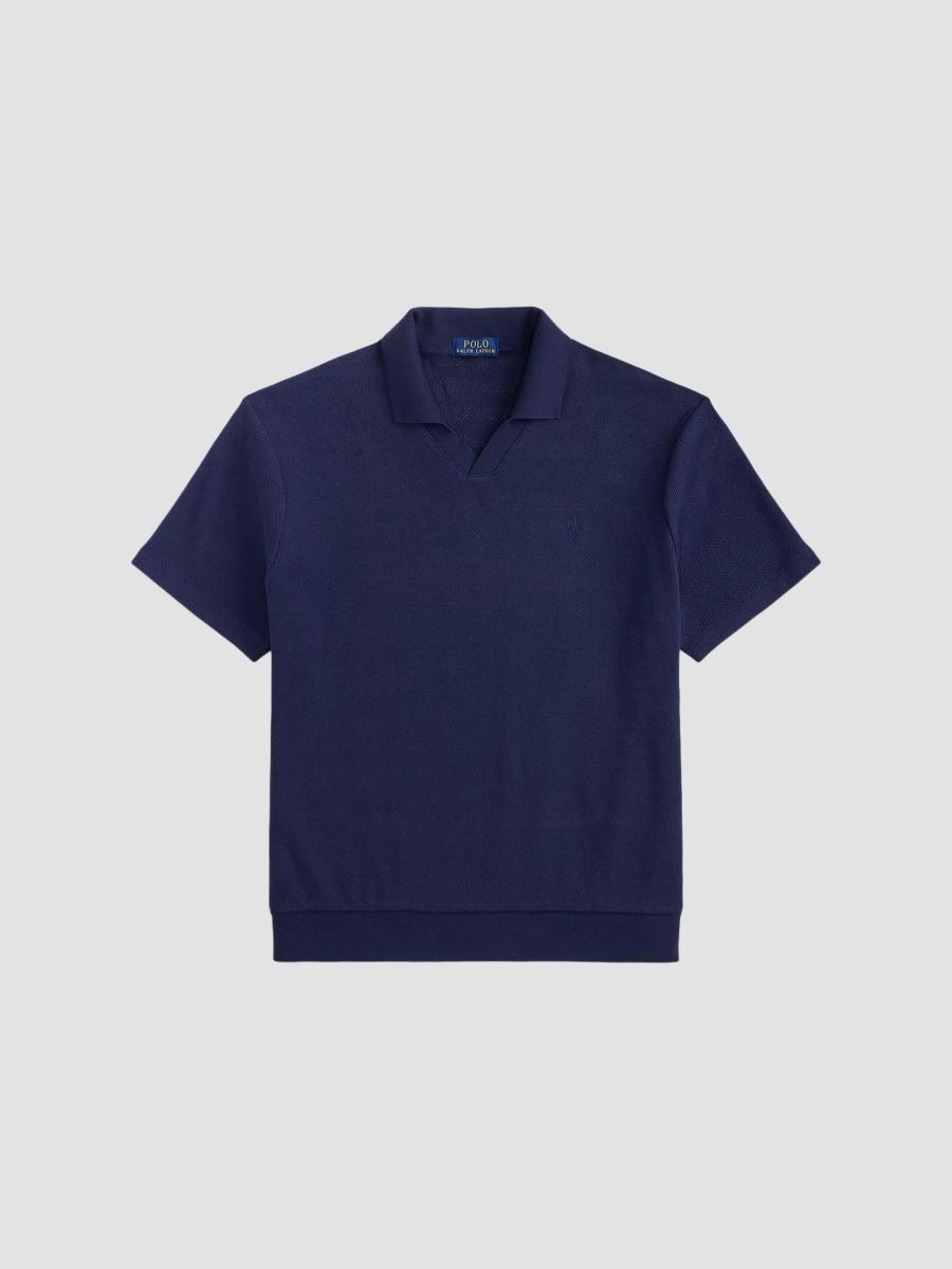 Polo Ralph Lauren Men's Pointelle-ribbed Polo Shirt In Newport Navy