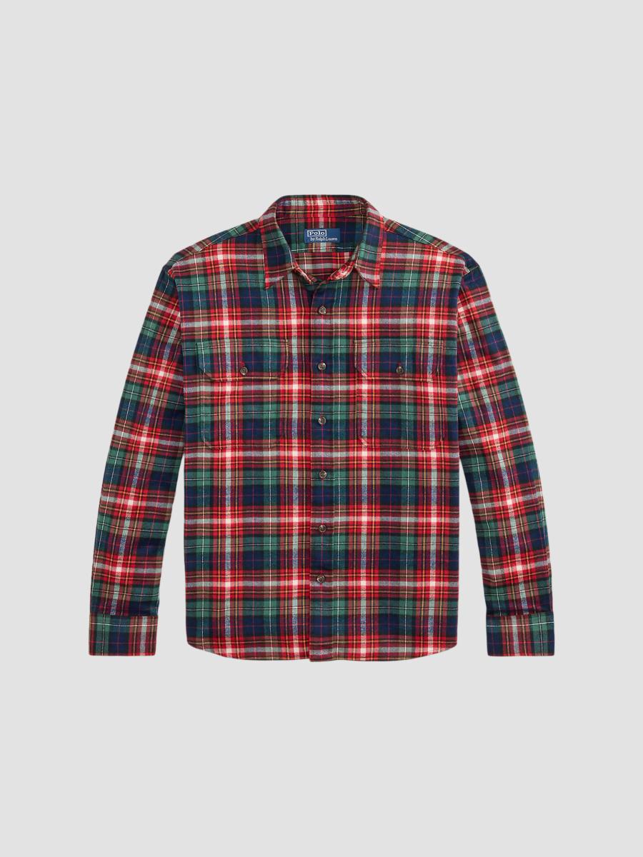 Polo Ralph Lauren Men's Classic-fit Plaid Flannel Workshirt In Navy Red Multi