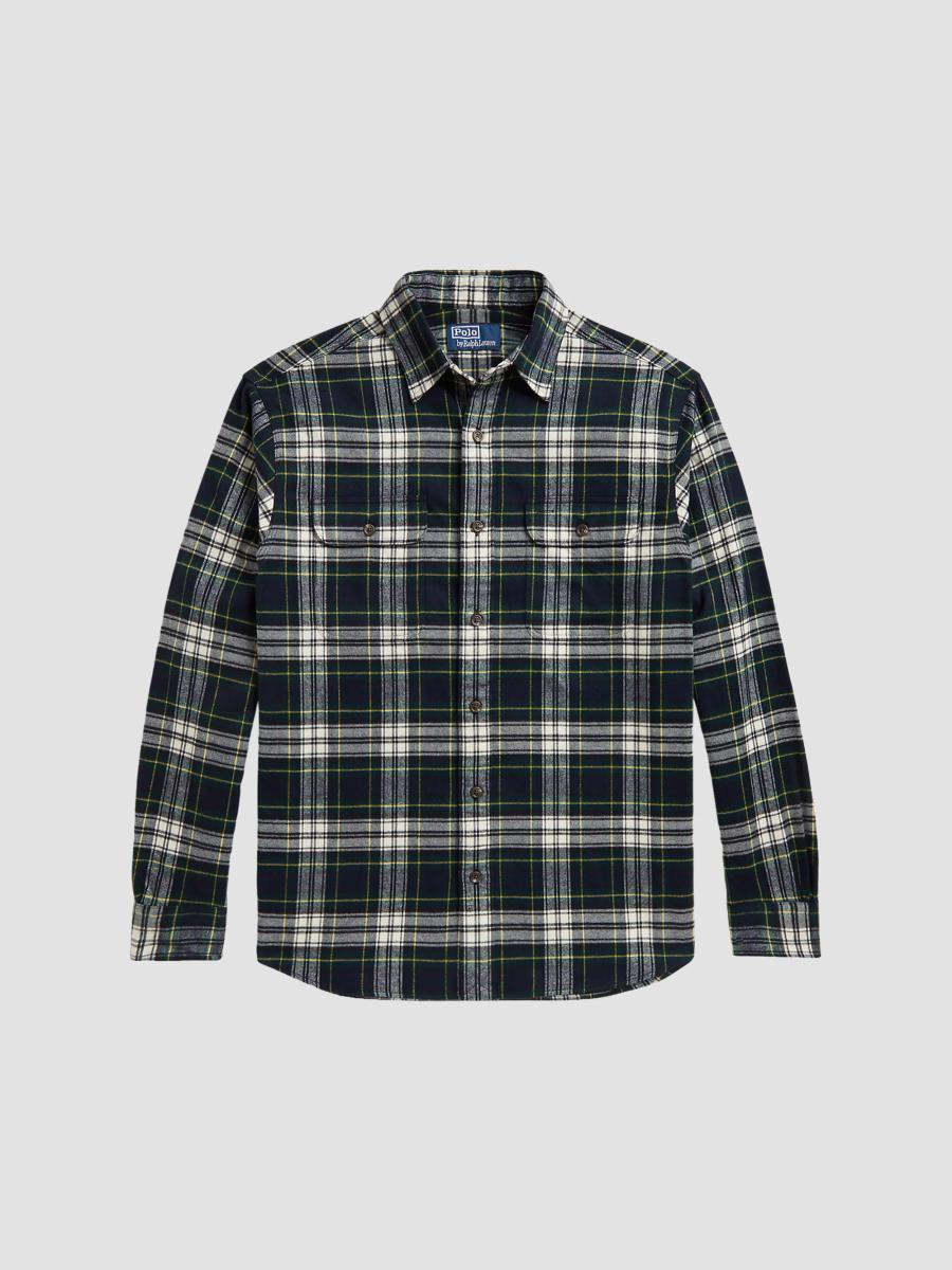 Polo Ralph Lauren Men's Classic-fit Plaid Flannel Workshirt In Navy Green Multi