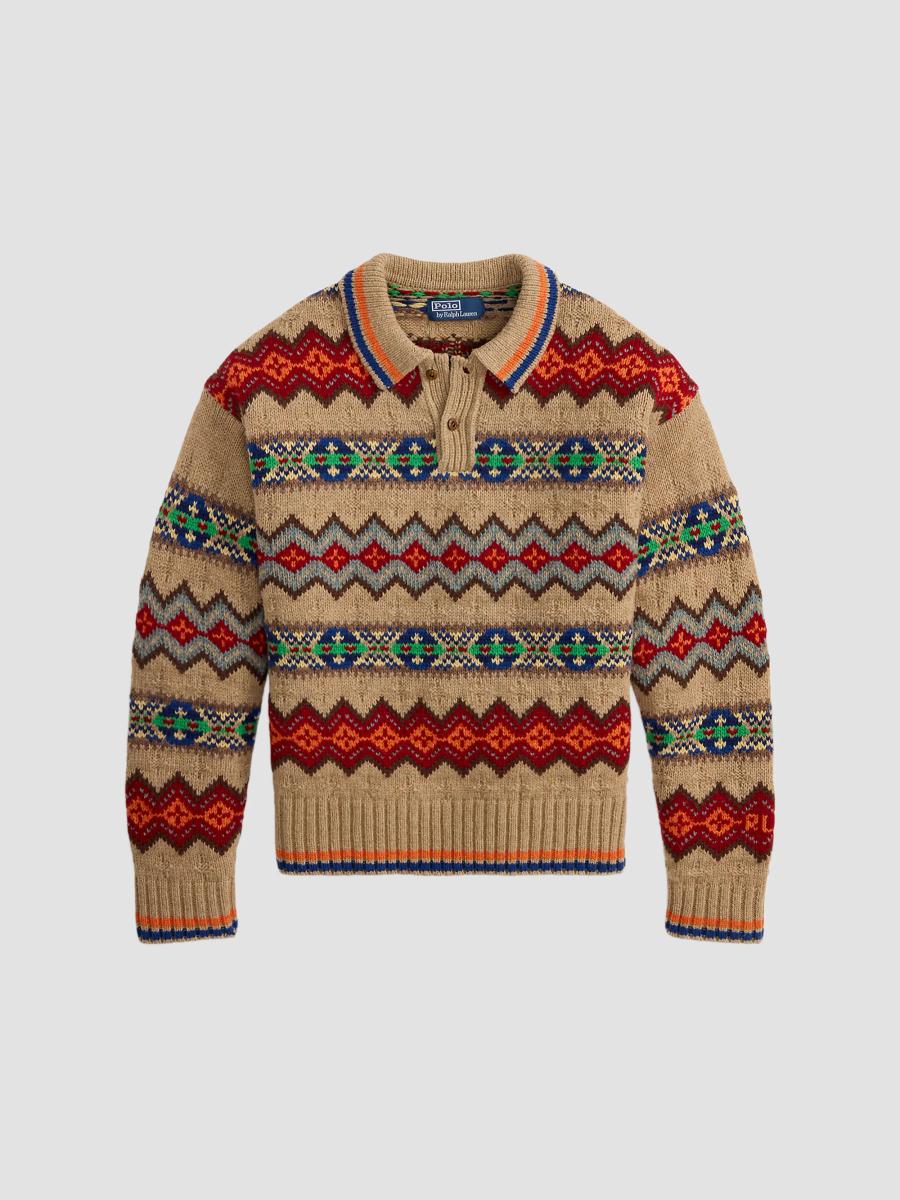 Polo Ralph Lauren Fair Isle Wool-Blend Polo-Collar Sweater | Saks
