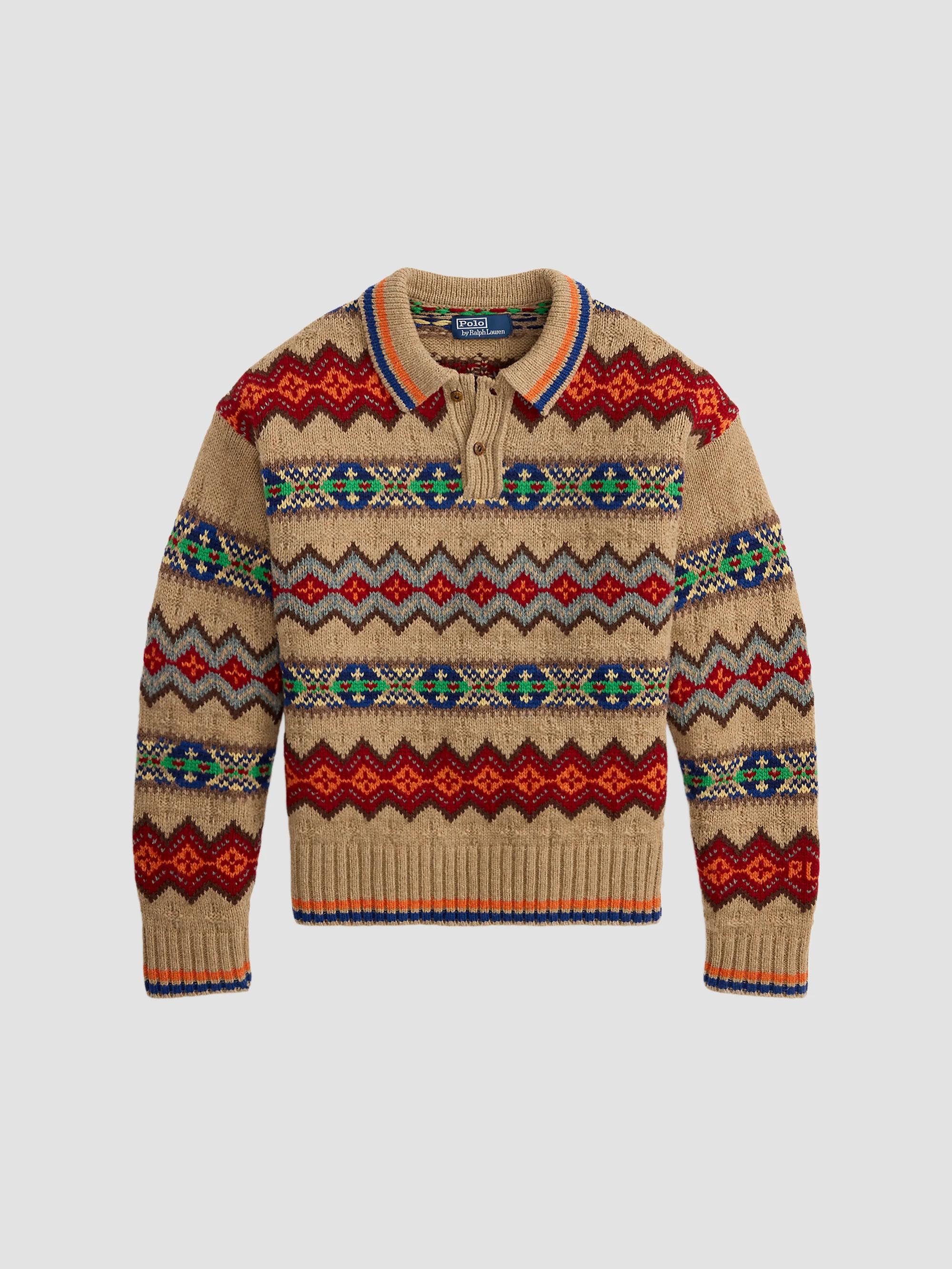 Polo Ralph Lauren Fair Isle Wool-Blend Polo-Collar Sweater | Saks