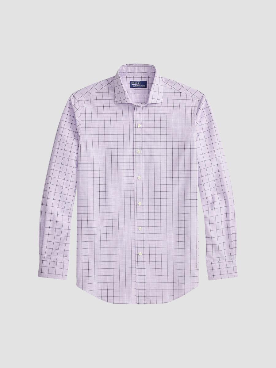 Polo Ralph Lauren Men's Classic-fit Checked Poplin Shirt In White Powder Purple