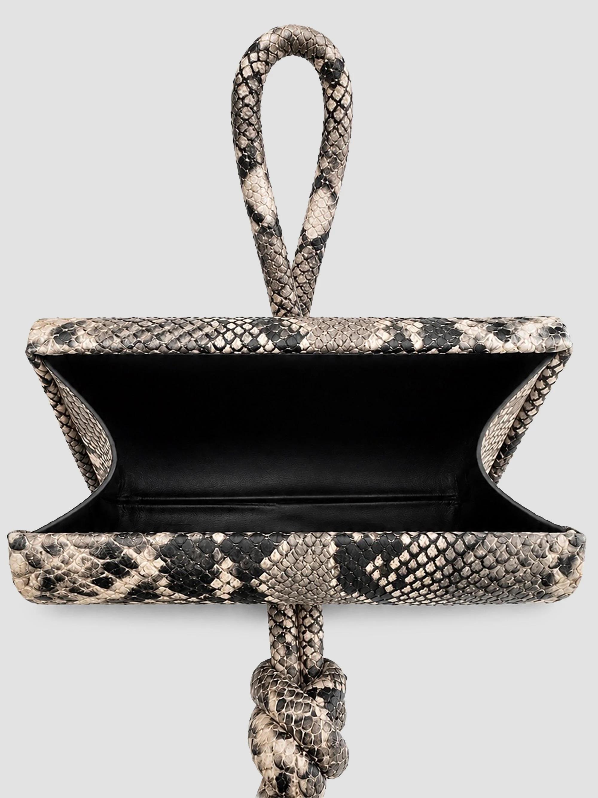 Ahikoza The Amina Snakeskin-Embossed Leather Top Handle Bag | Saks