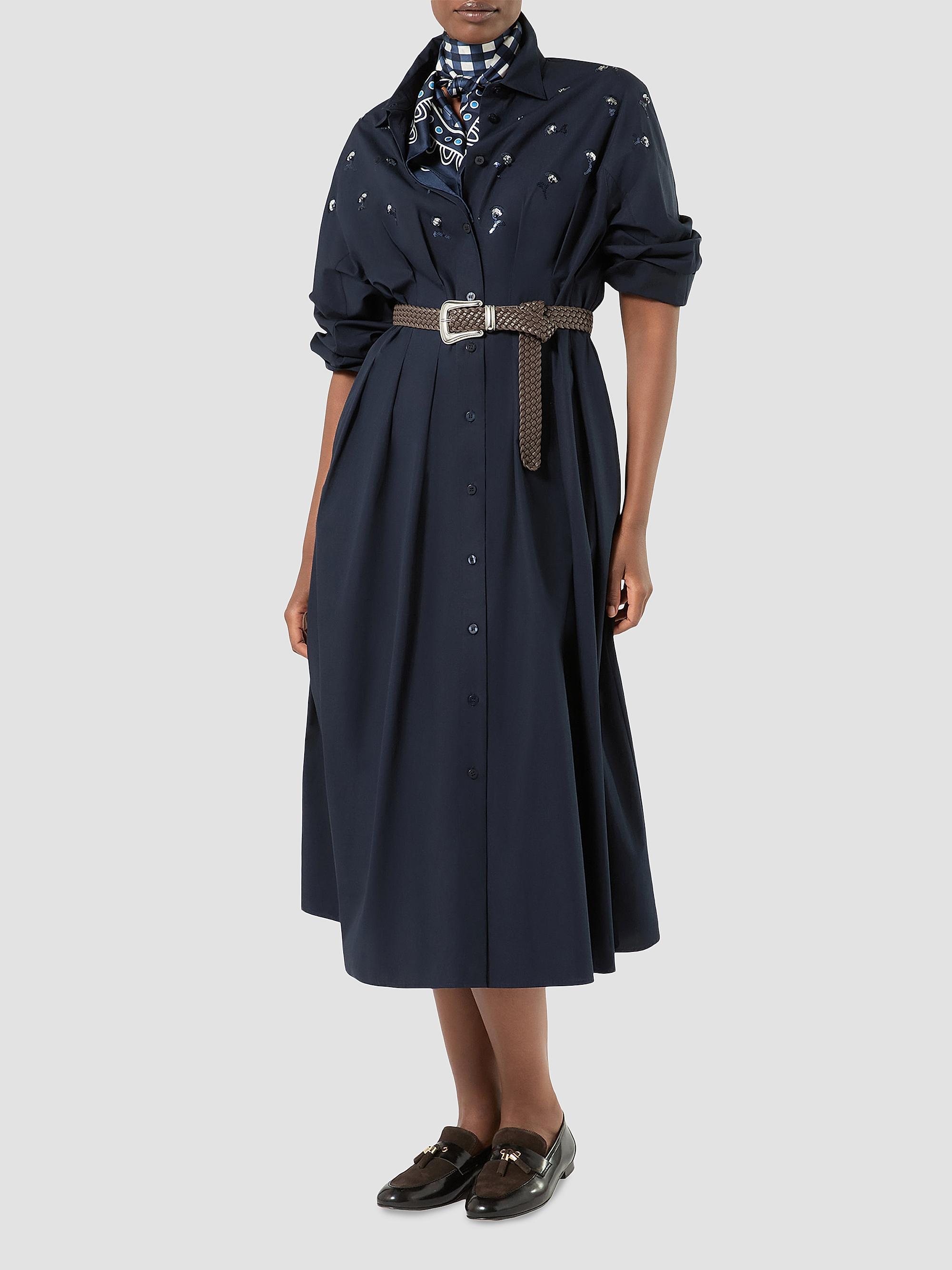 Embroidered Poplin Dress
