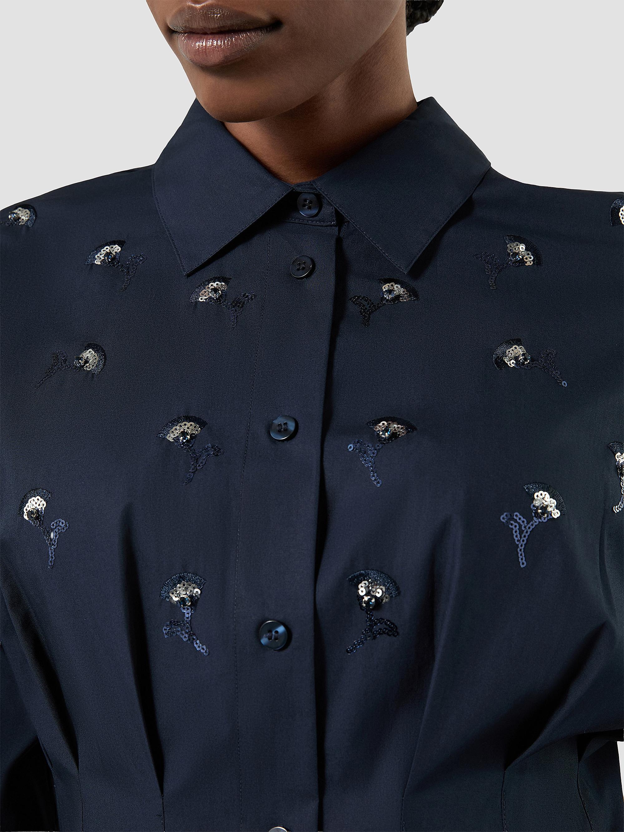 Embroidered Poplin Dress