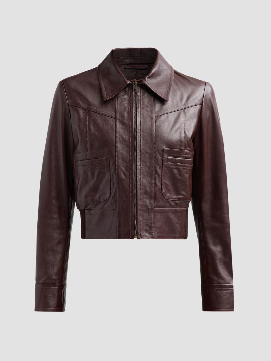 Nili Lotan Women's Charly Leather Jacket In Bordeaux