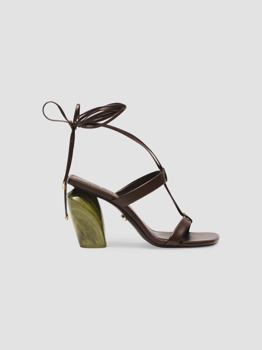 Cult Gaia Bri 90MM Strappy Jade Heel Sandals | Saks Fifth Avenue